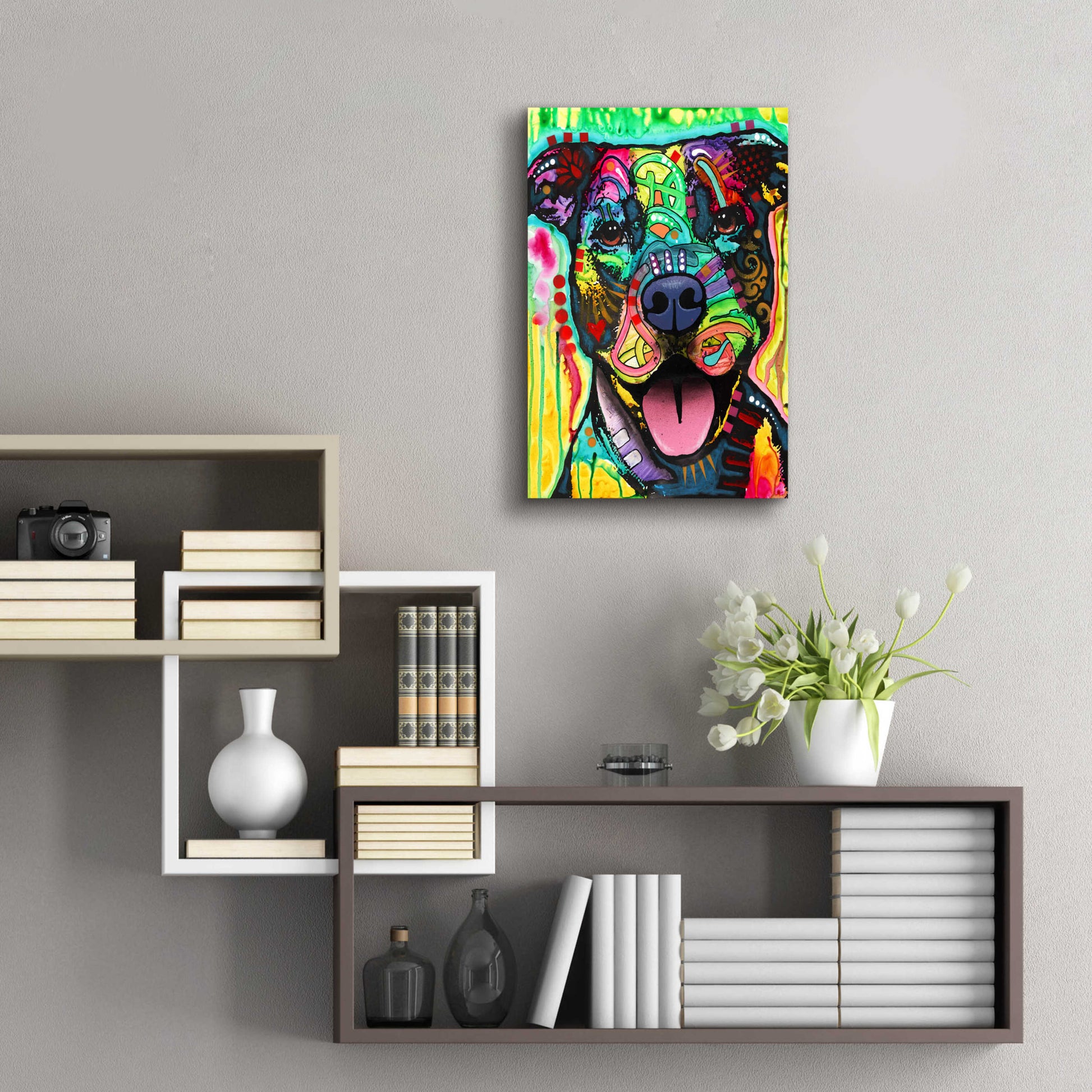 Epic Art 'Exceptional Pittie' by Dean Russo, Acrylic Glass Wall Art,16x24