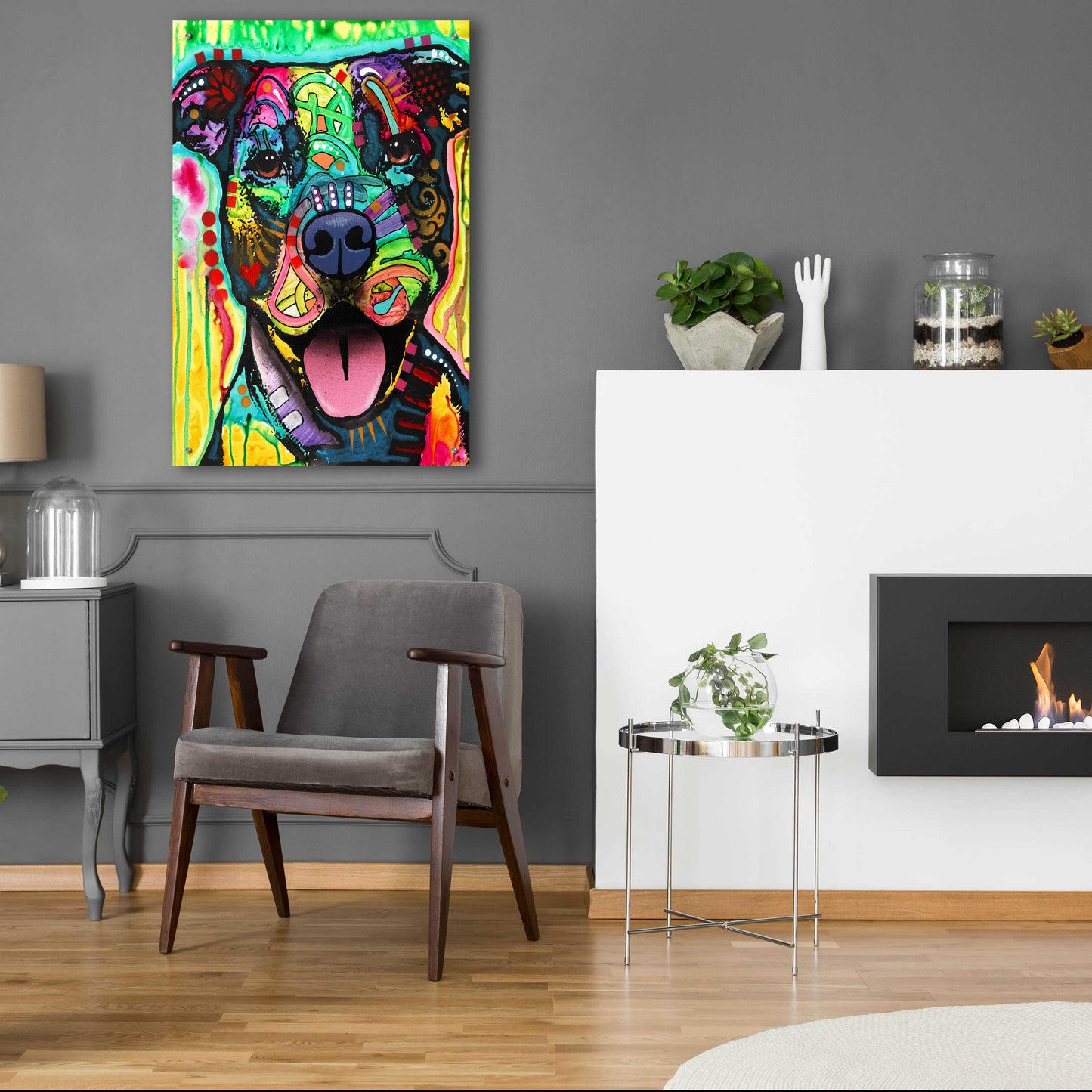 Epic Art 'Exceptional Pittie' by Dean Russo, Acrylic Glass Wall Art,24x36