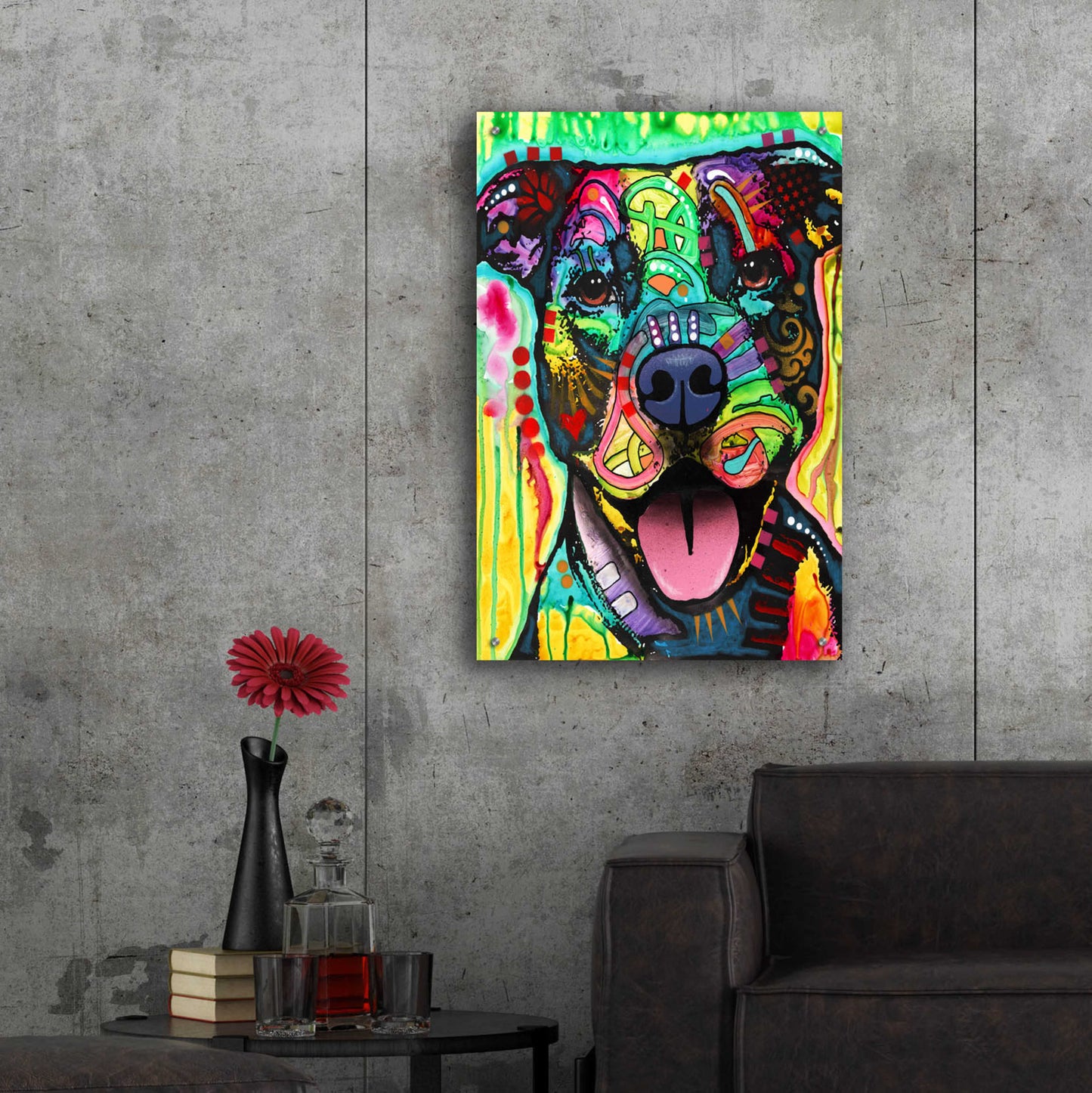 Epic Art 'Exceptional Pittie' by Dean Russo, Acrylic Glass Wall Art,24x36