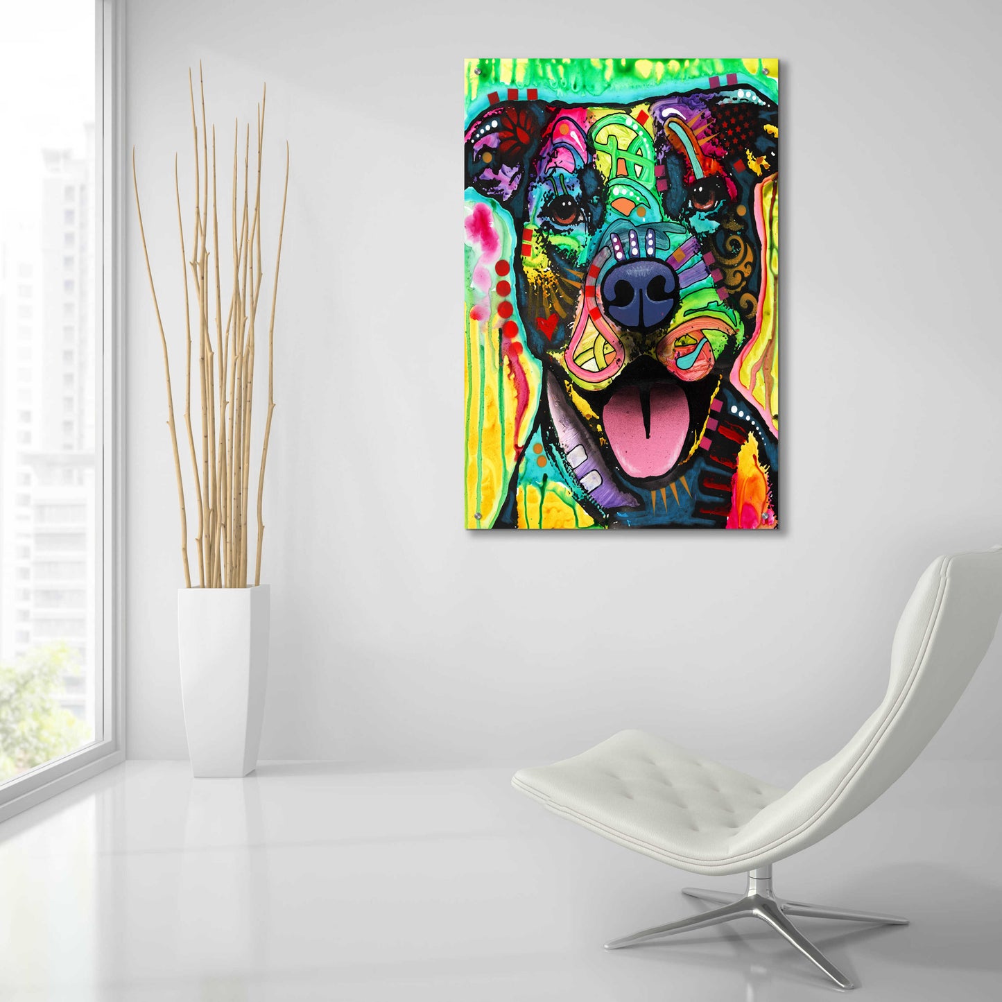 Epic Art 'Exceptional Pittie' by Dean Russo, Acrylic Glass Wall Art,24x36