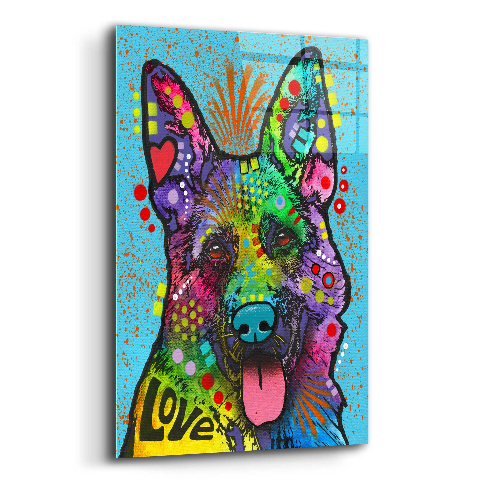 Epic Art 'German Shepherd (Love Collection)' by Dean Russo, Acrylic Glass Wall Art,12x16