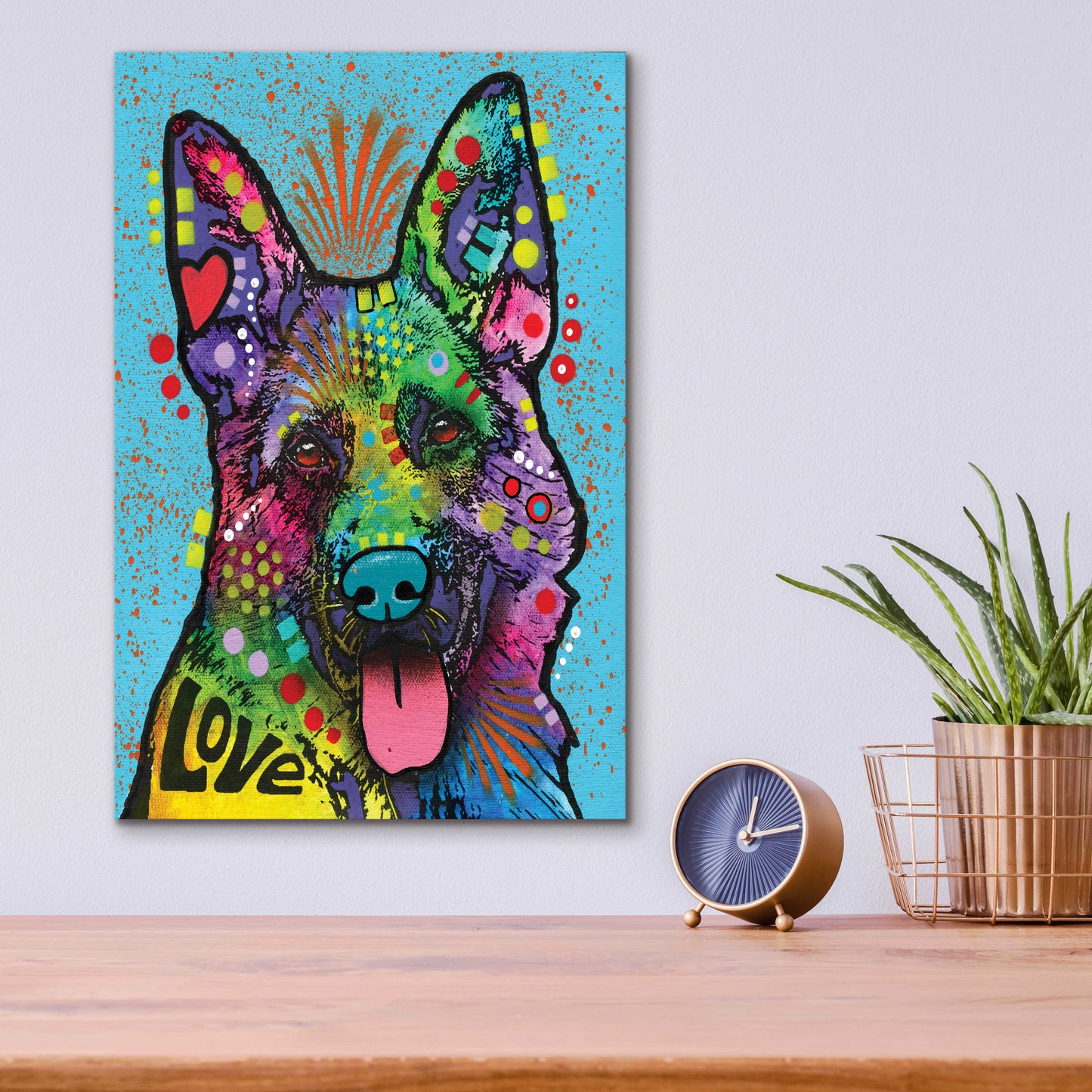 Epic Art 'German Shepherd (Love Collection)' by Dean Russo, Acrylic Glass Wall Art,12x16