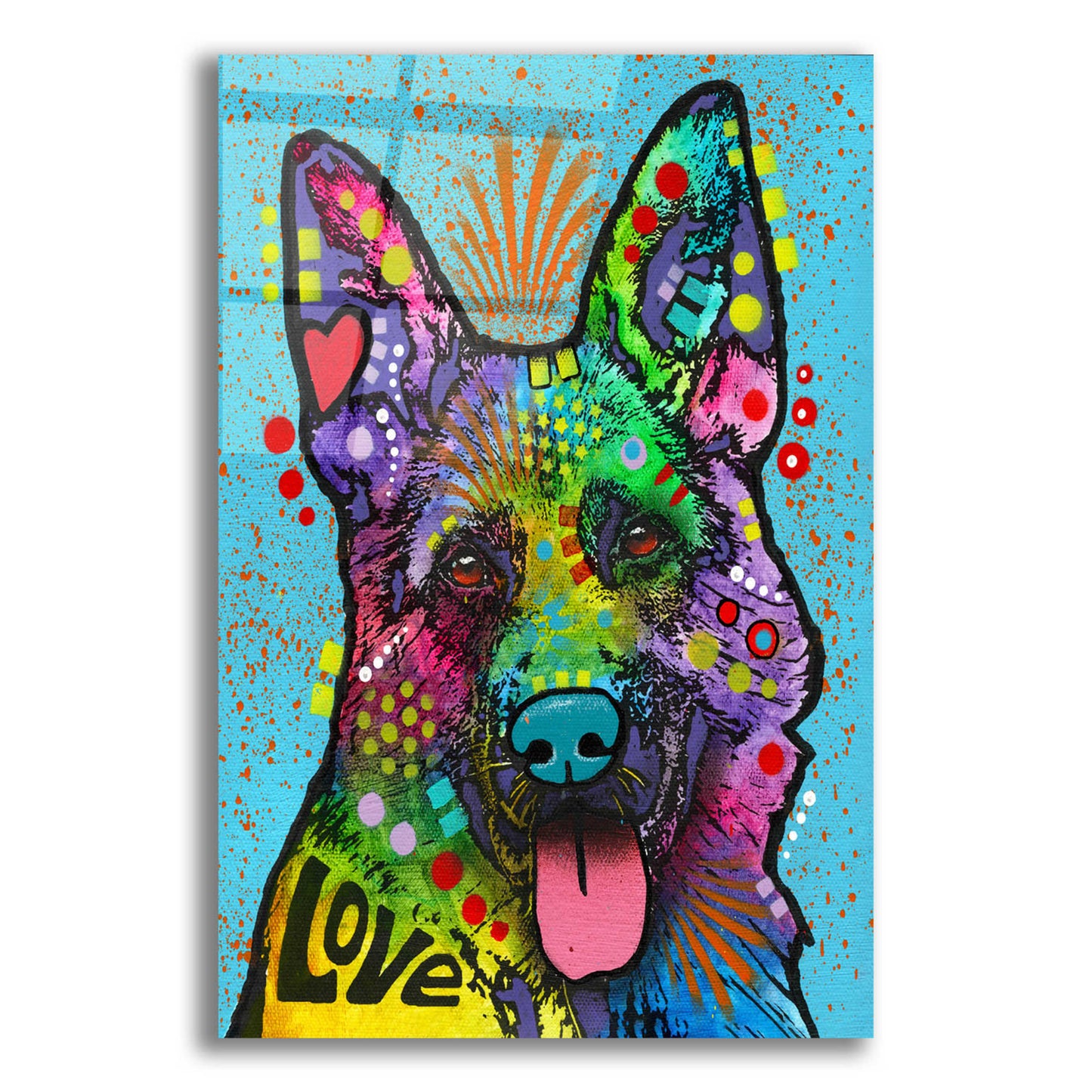 Epic Art 'German Shepherd (Love Collection)' by Dean Russo, Acrylic Glass Wall Art,12x16