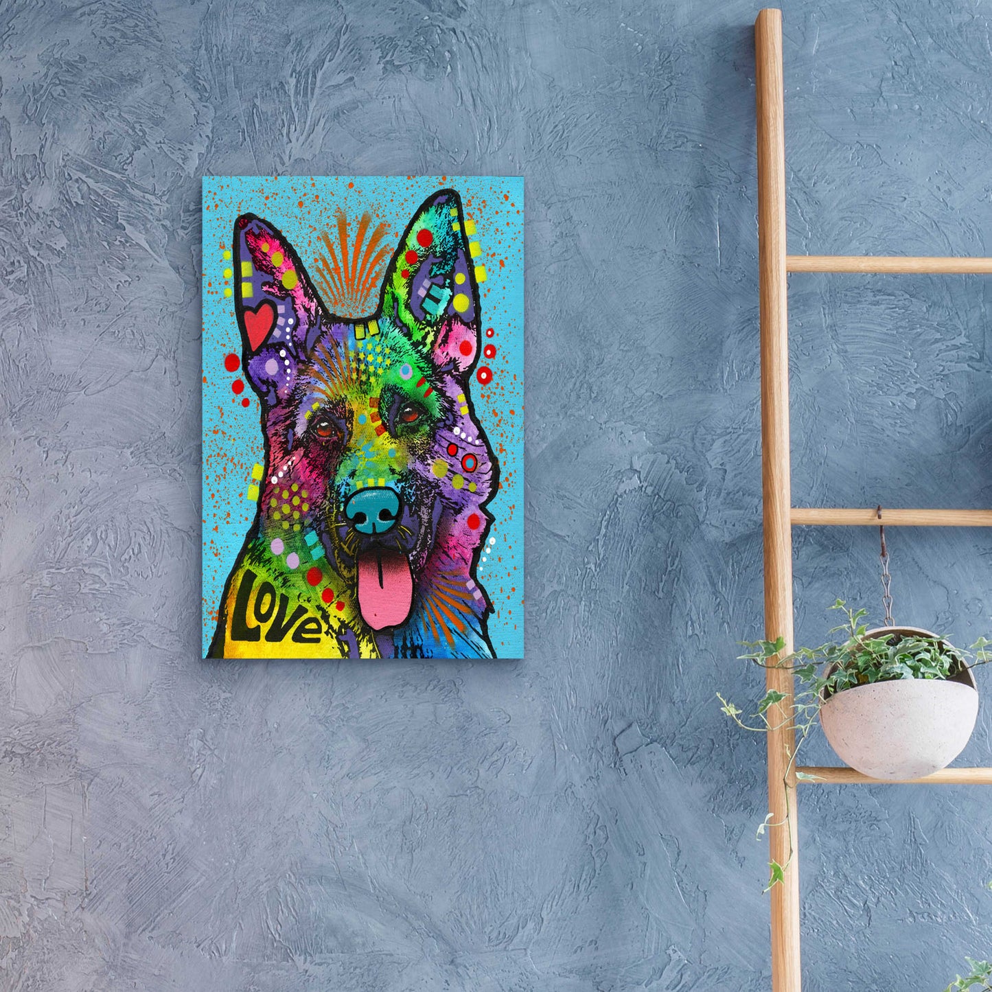 Epic Art 'German Shepherd (Love Collection)' by Dean Russo, Acrylic Glass Wall Art,16x24