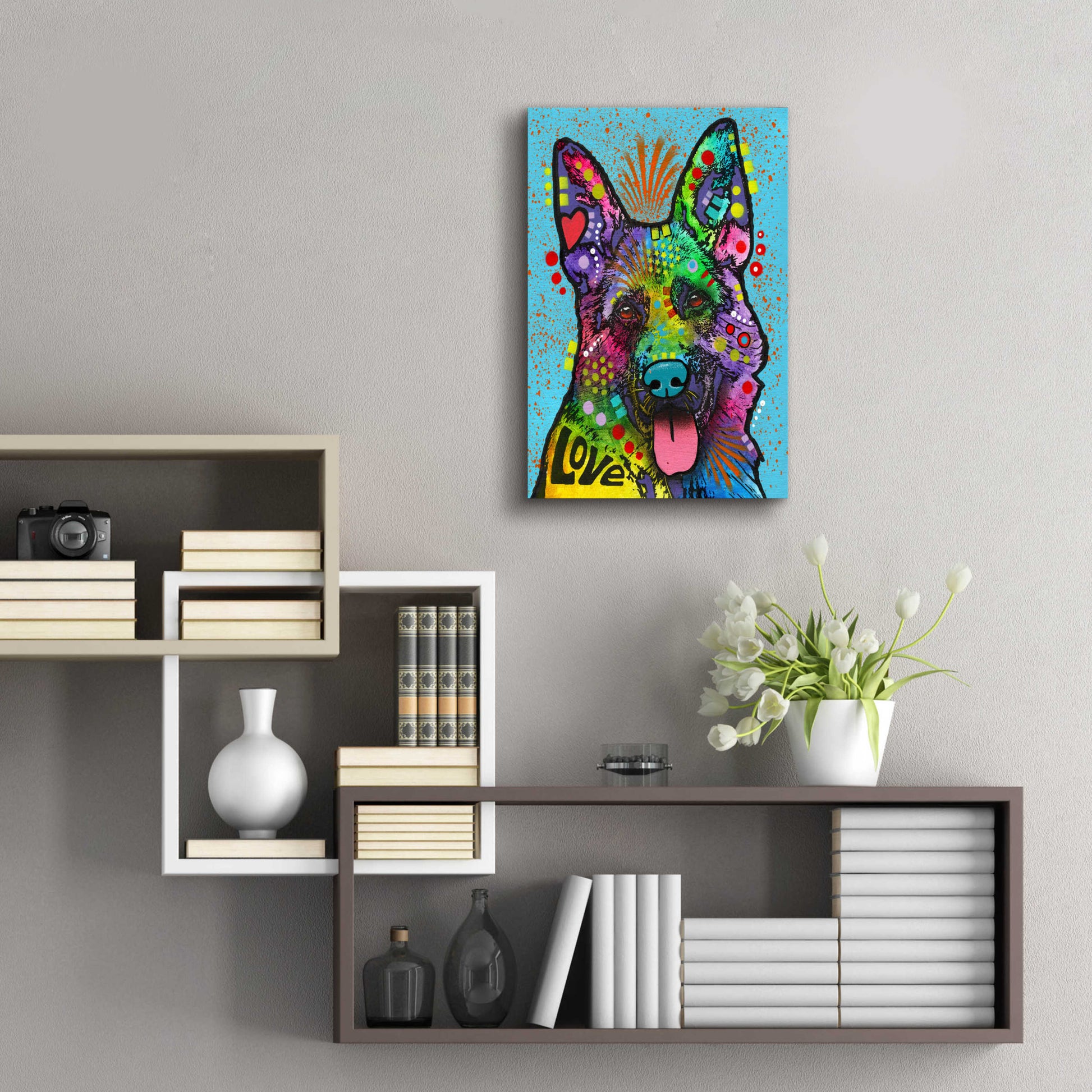 Epic Art 'German Shepherd (Love Collection)' by Dean Russo, Acrylic Glass Wall Art,16x24