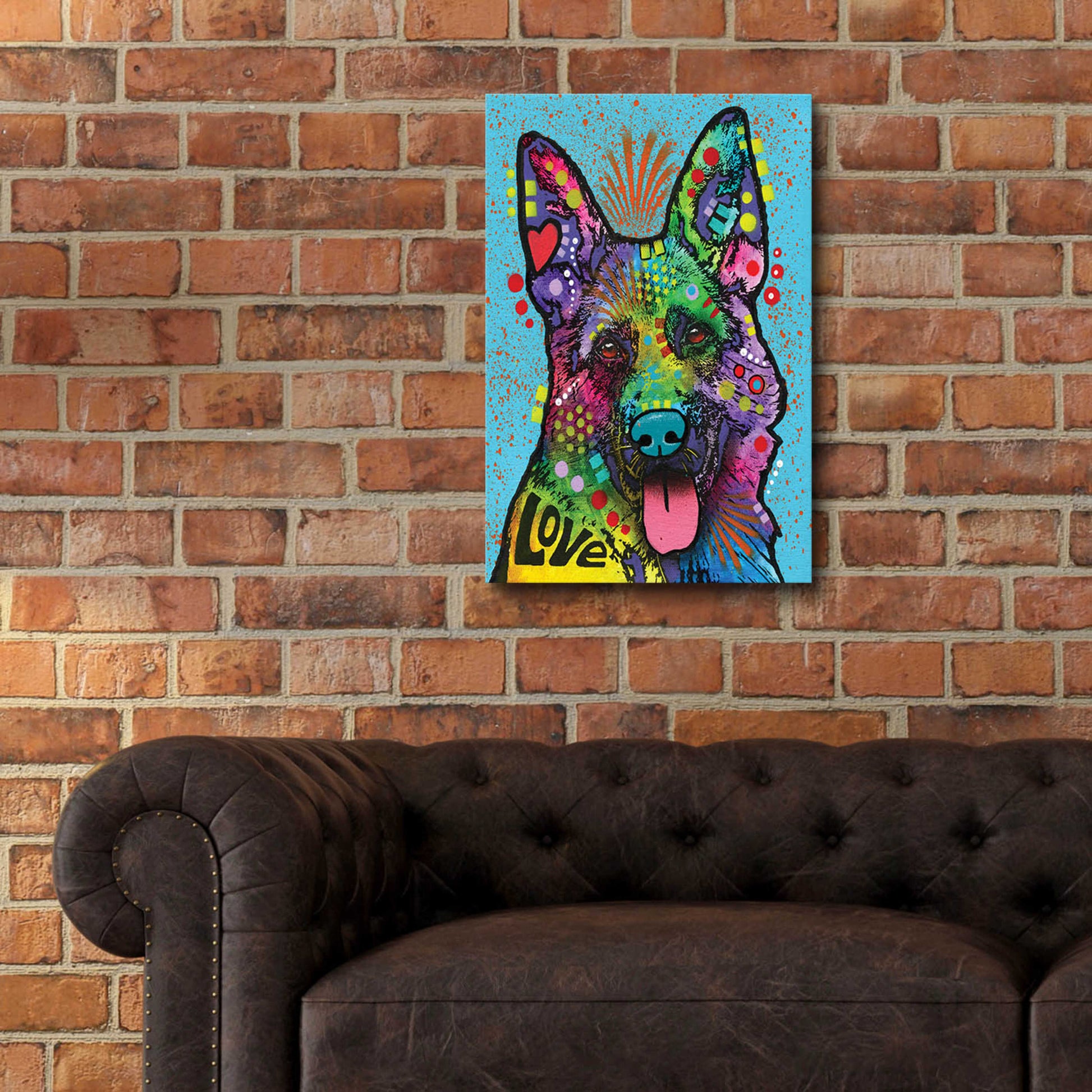 Epic Art 'German Shepherd (Love Collection)' by Dean Russo, Acrylic Glass Wall Art,16x24