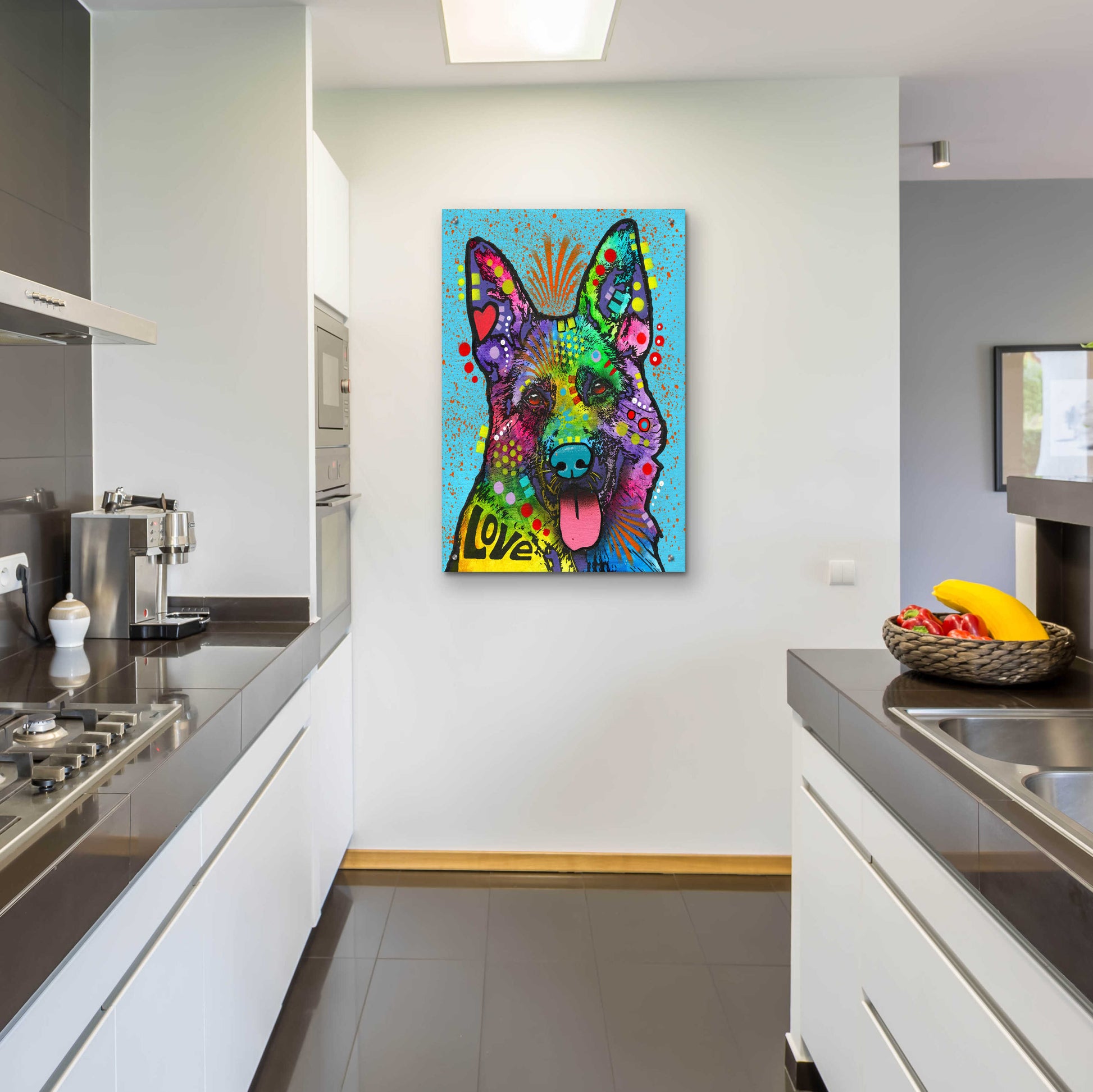 Epic Art 'German Shepherd (Love Collection)' by Dean Russo, Acrylic Glass Wall Art,24x36