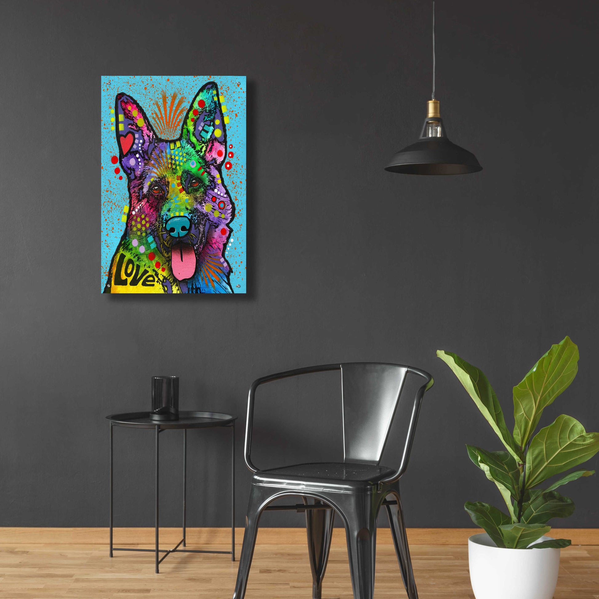 Epic Art 'German Shepherd (Love Collection)' by Dean Russo, Acrylic Glass Wall Art,24x36