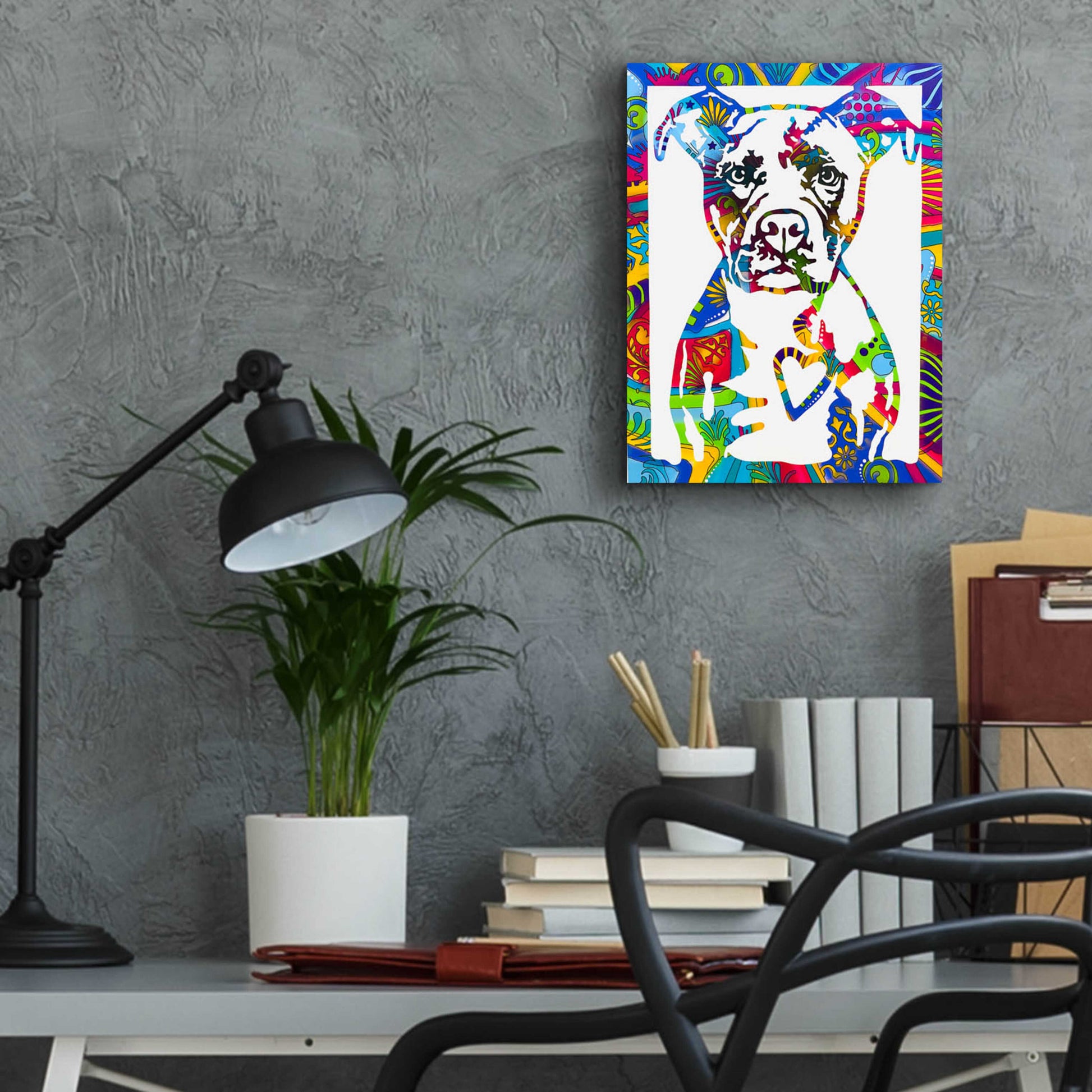 Epic Art 'Heart Pittie' by Dean Russo, Acrylic Glass Wall Art,12x16