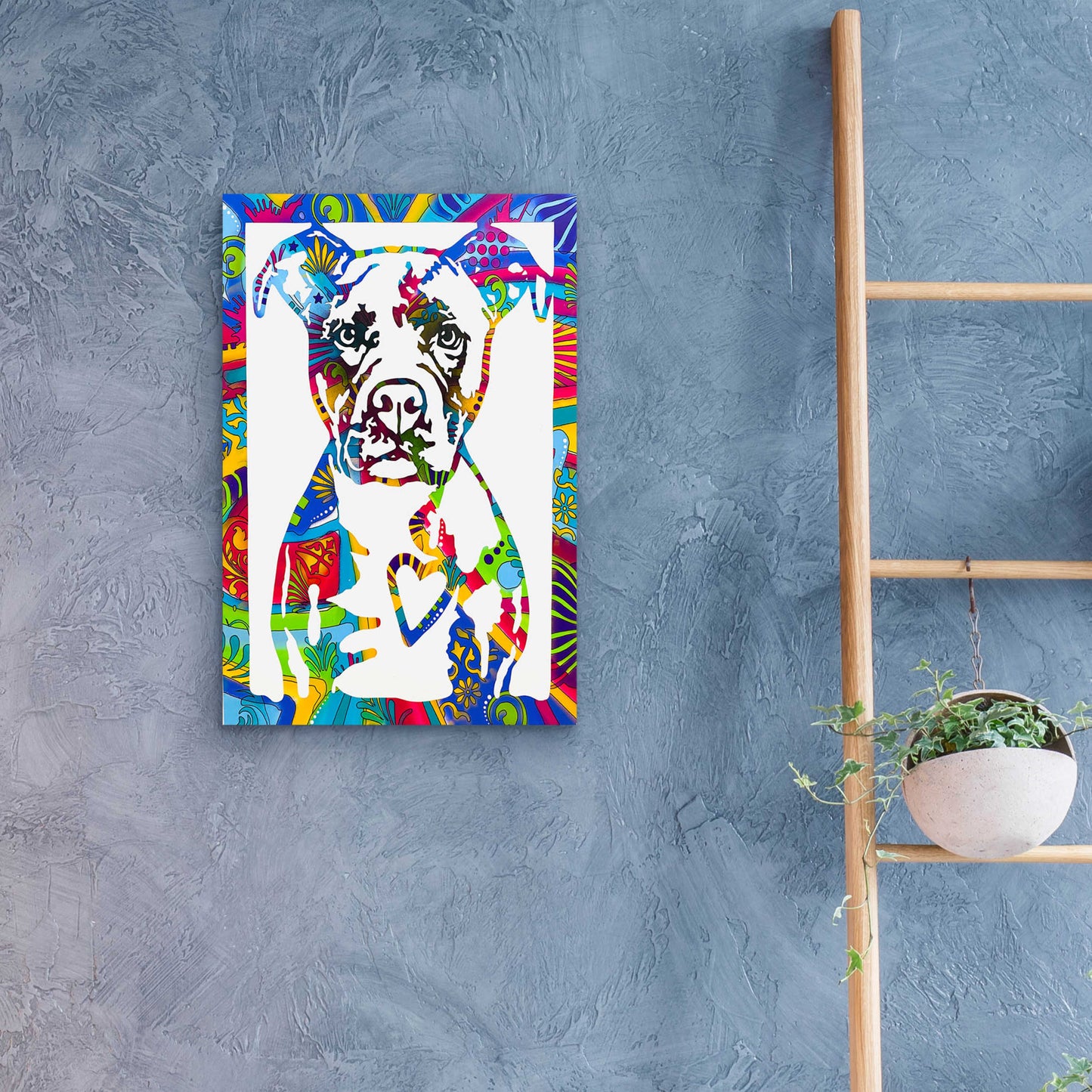 Epic Art 'Heart Pittie' by Dean Russo, Acrylic Glass Wall Art,16x24