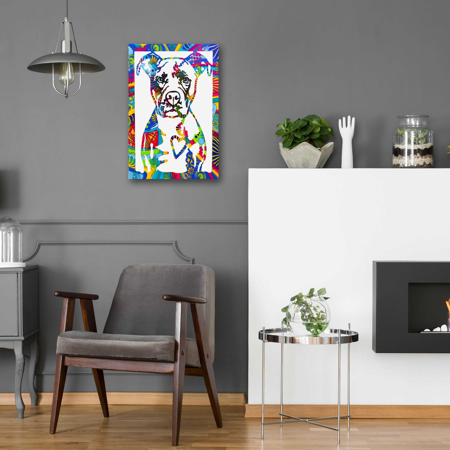 Epic Art 'Heart Pittie' by Dean Russo, Acrylic Glass Wall Art,16x24