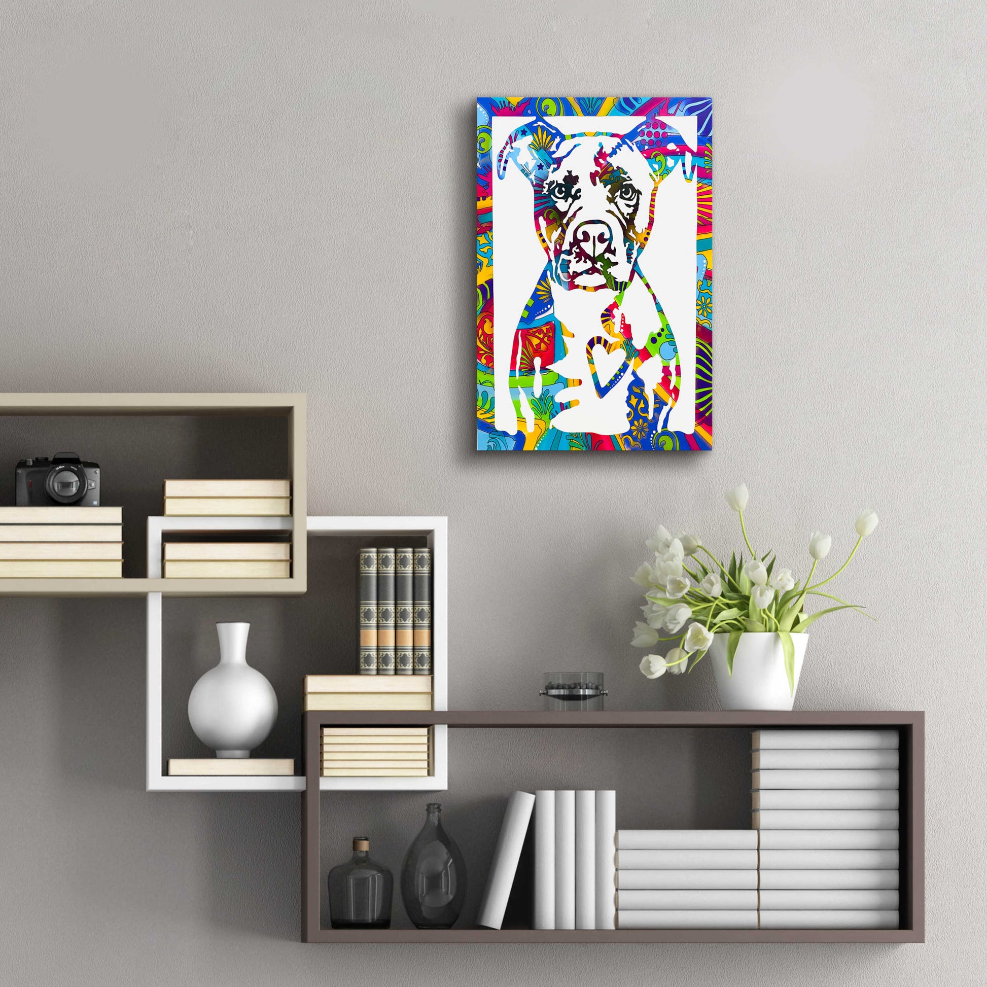 Epic Art 'Heart Pittie' by Dean Russo, Acrylic Glass Wall Art,16x24