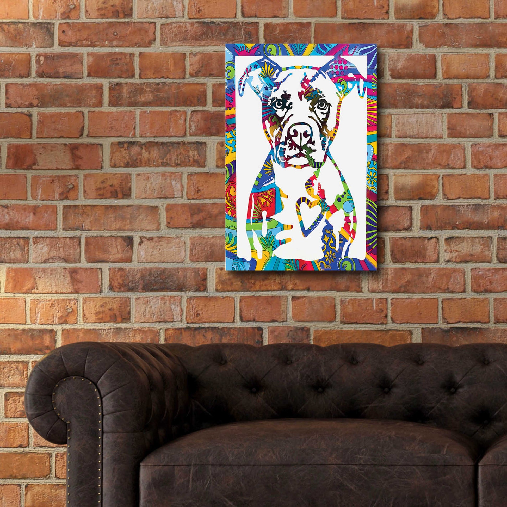 Epic Art 'Heart Pittie' by Dean Russo, Acrylic Glass Wall Art,16x24