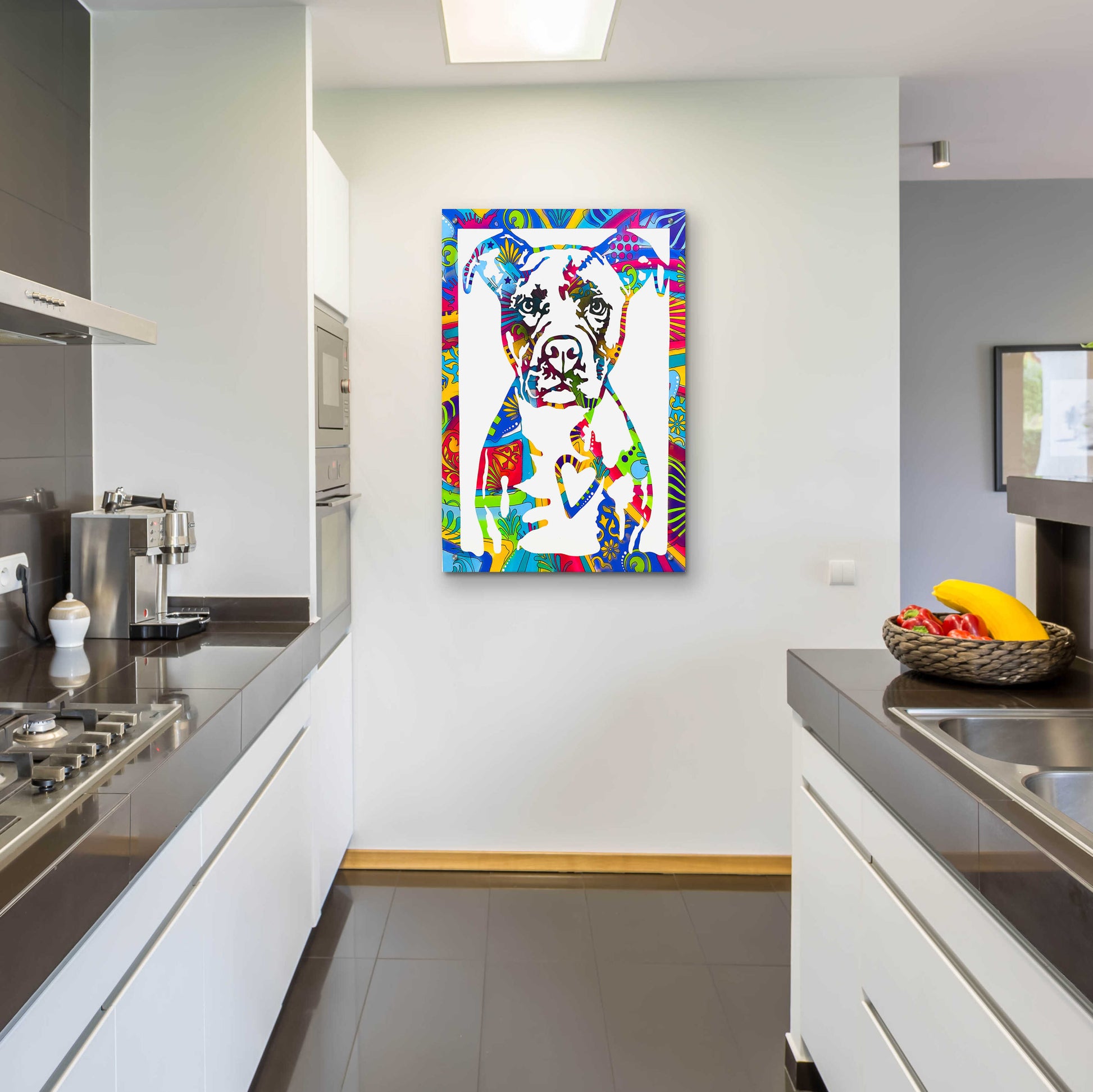 Epic Art 'Heart Pittie' by Dean Russo, Acrylic Glass Wall Art,24x36