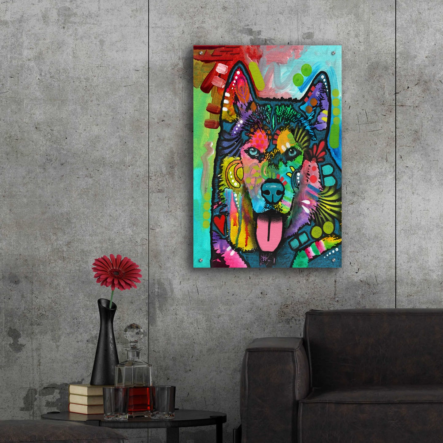 Epic Art 'Husky' by Dean Russo, Acrylic Glass Wall Art,24x36