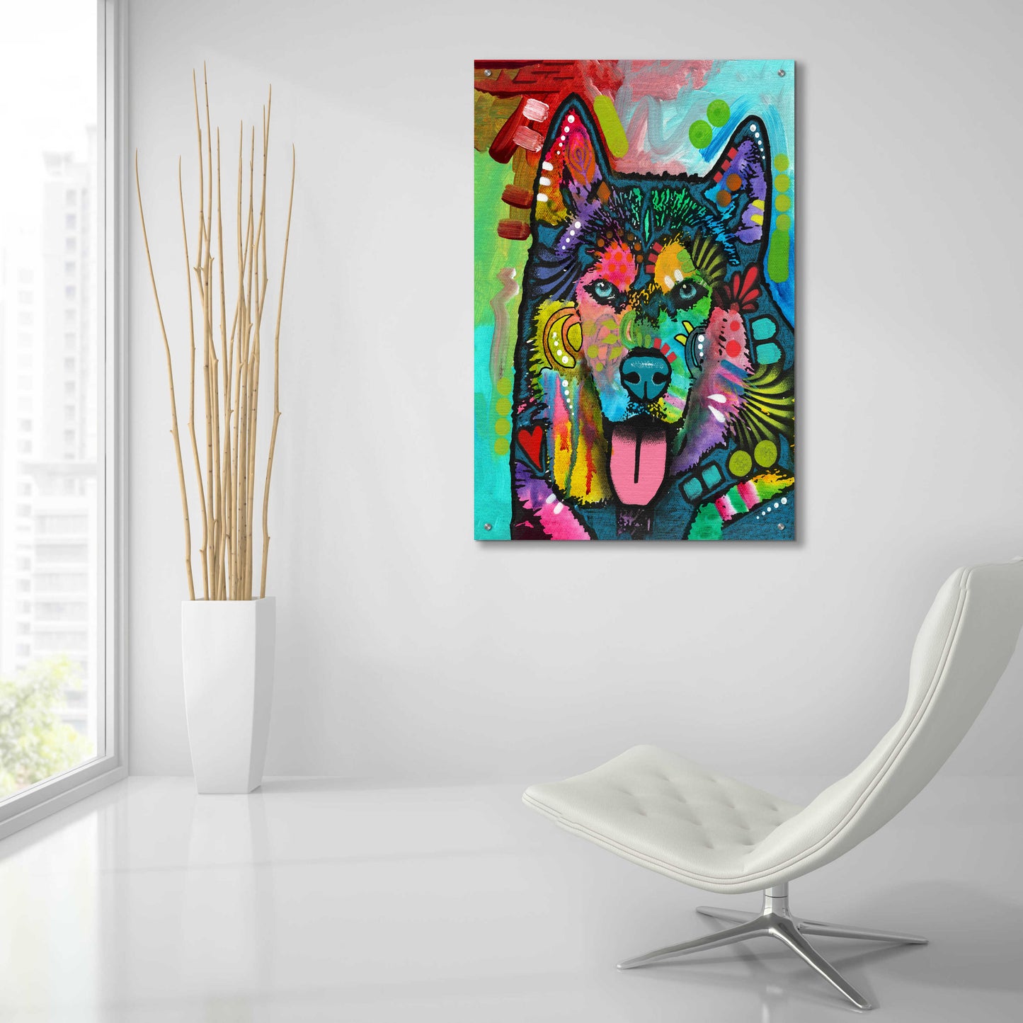 Epic Art 'Husky' by Dean Russo, Acrylic Glass Wall Art,24x36