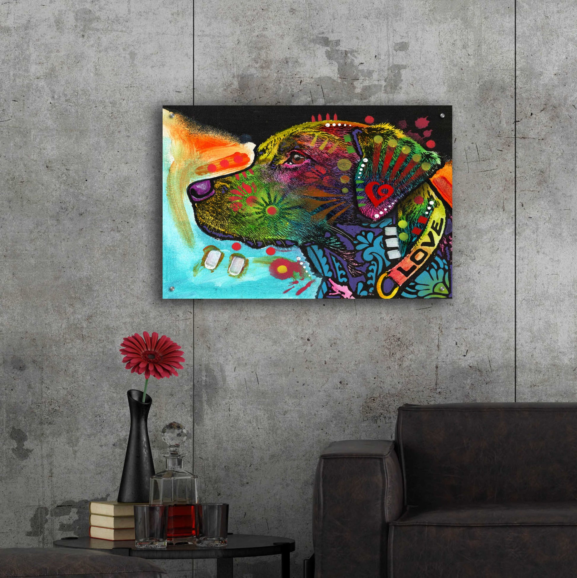 Epic Art 'Labrador (Love Collection)' by Dean Russo, Acrylic Glass Wall Art,36x24