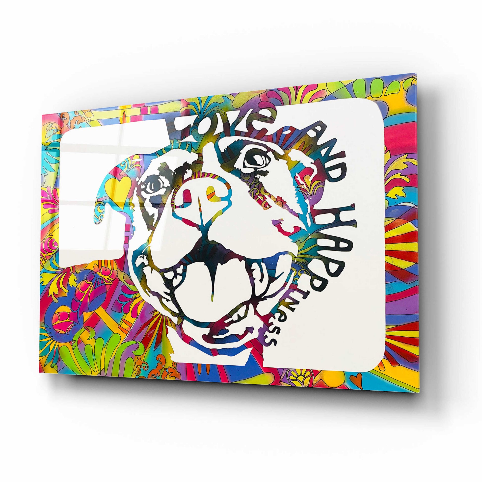 Epic Art 'Love And Hapiness' by Dean Russo, Acrylic Glass Wall Art,16x12