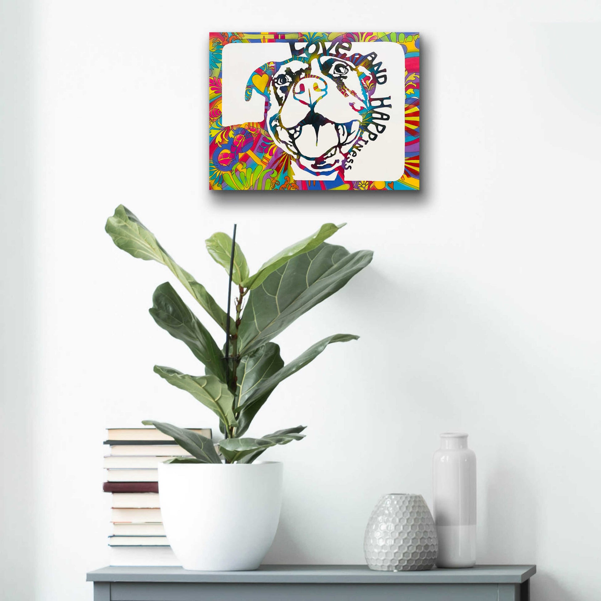 Epic Art 'Love And Hapiness' by Dean Russo, Acrylic Glass Wall Art,16x12