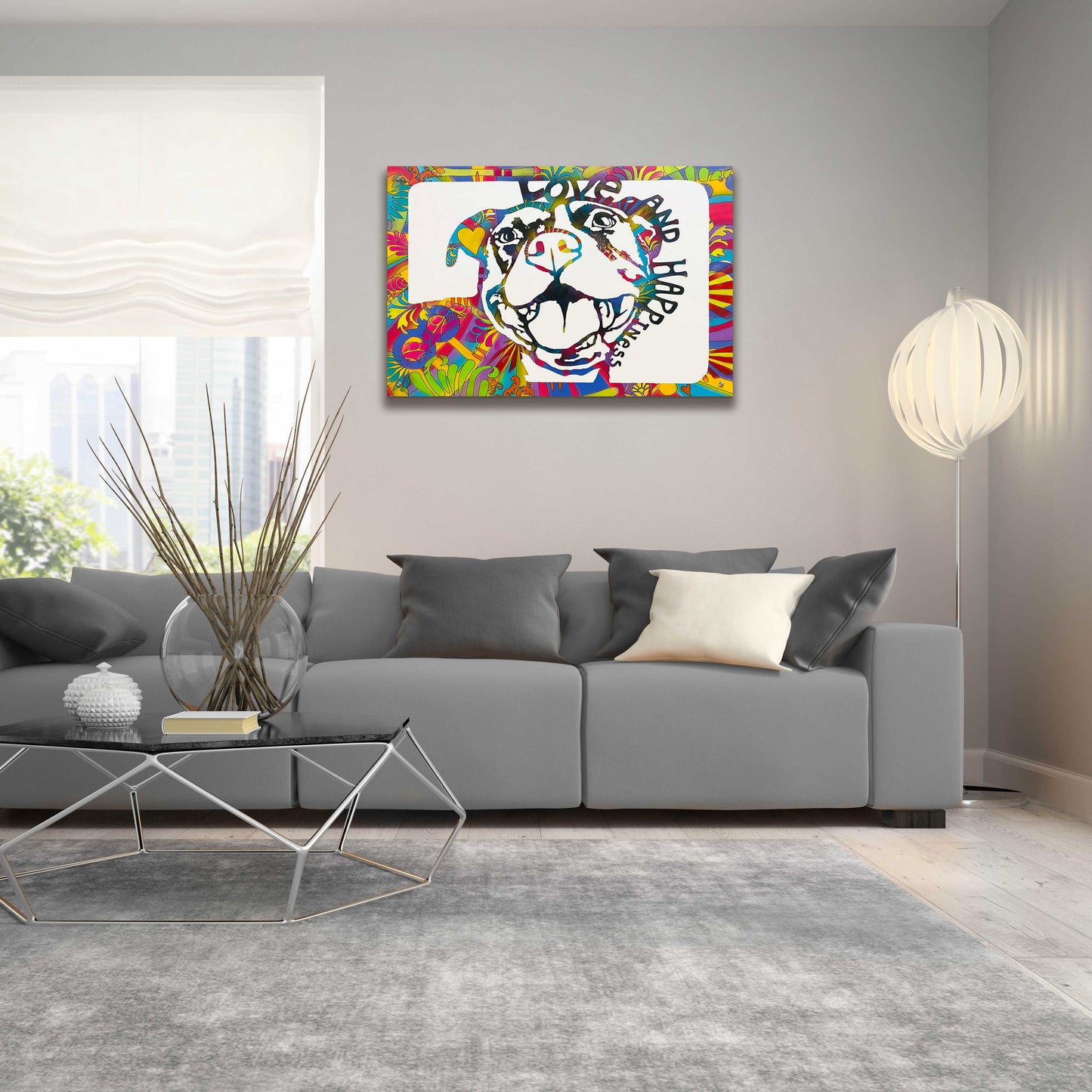 Epic Art 'Love And Hapiness' by Dean Russo, Acrylic Glass Wall Art,36x24