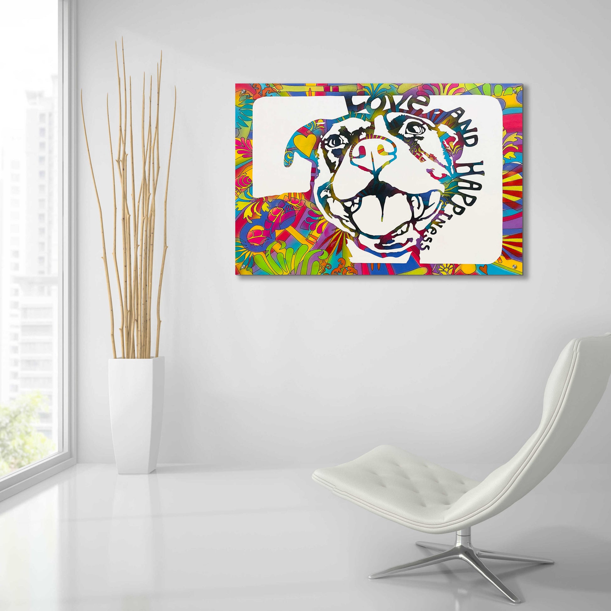 Epic Art 'Love And Hapiness' by Dean Russo, Acrylic Glass Wall Art,36x24