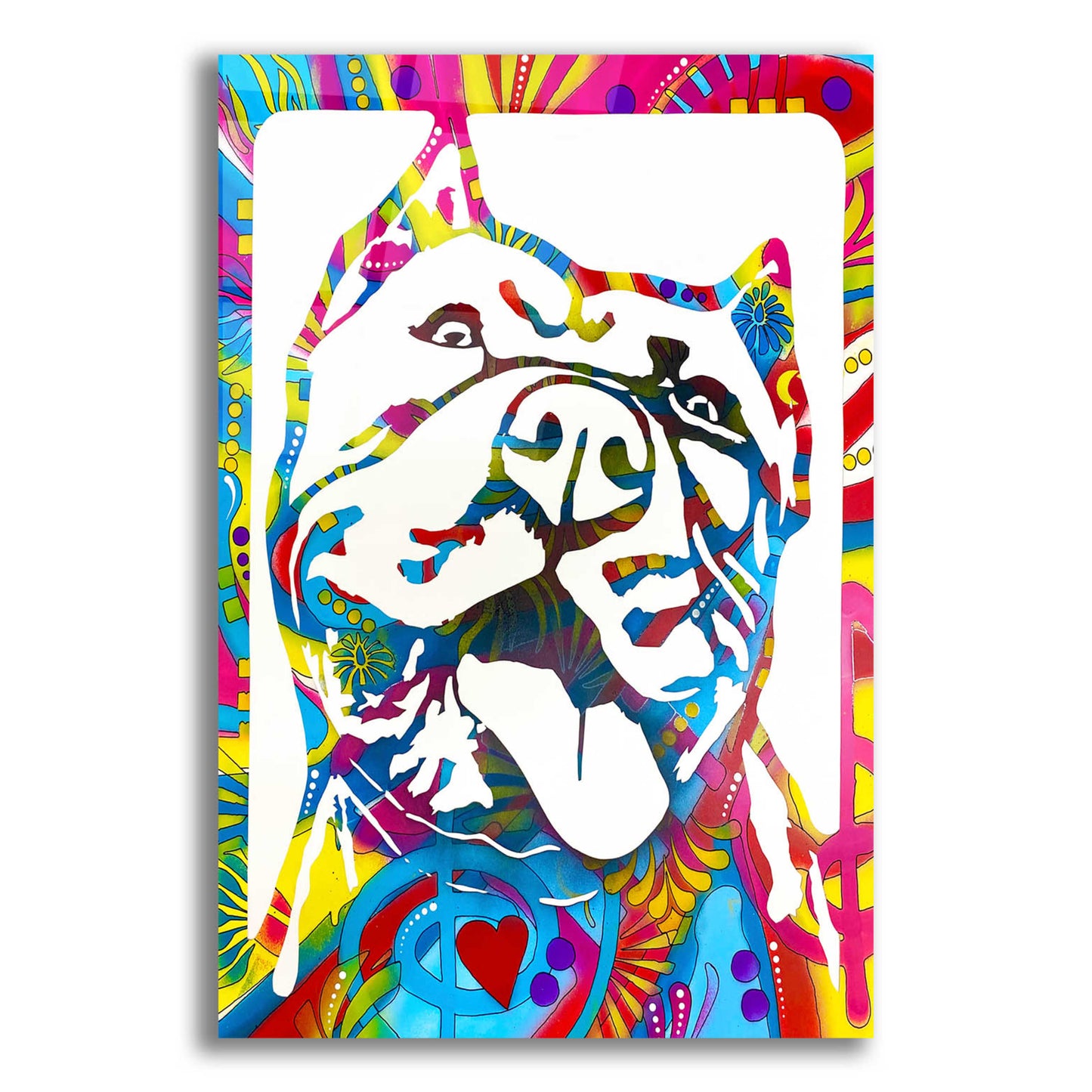 Epic Art 'Love Pittie' by Dean Russo, Acrylic Glass Wall Art,12x16