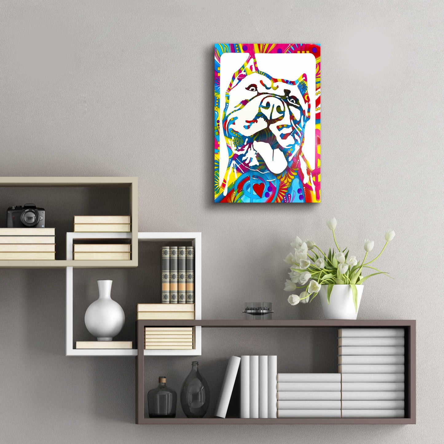 Epic Art 'Love Pittie' by Dean Russo, Acrylic Glass Wall Art,16x24