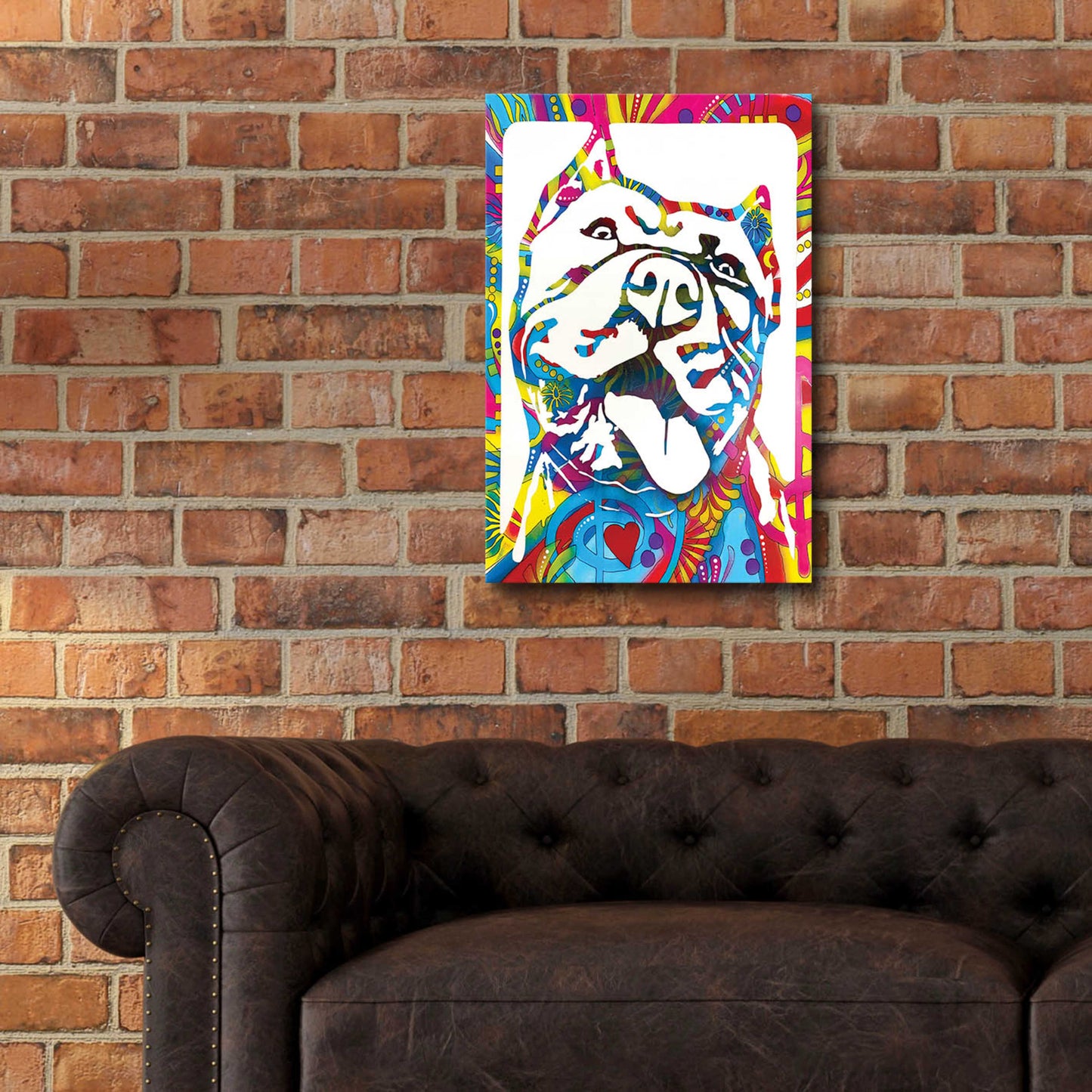 Epic Art 'Love Pittie' by Dean Russo, Acrylic Glass Wall Art,16x24