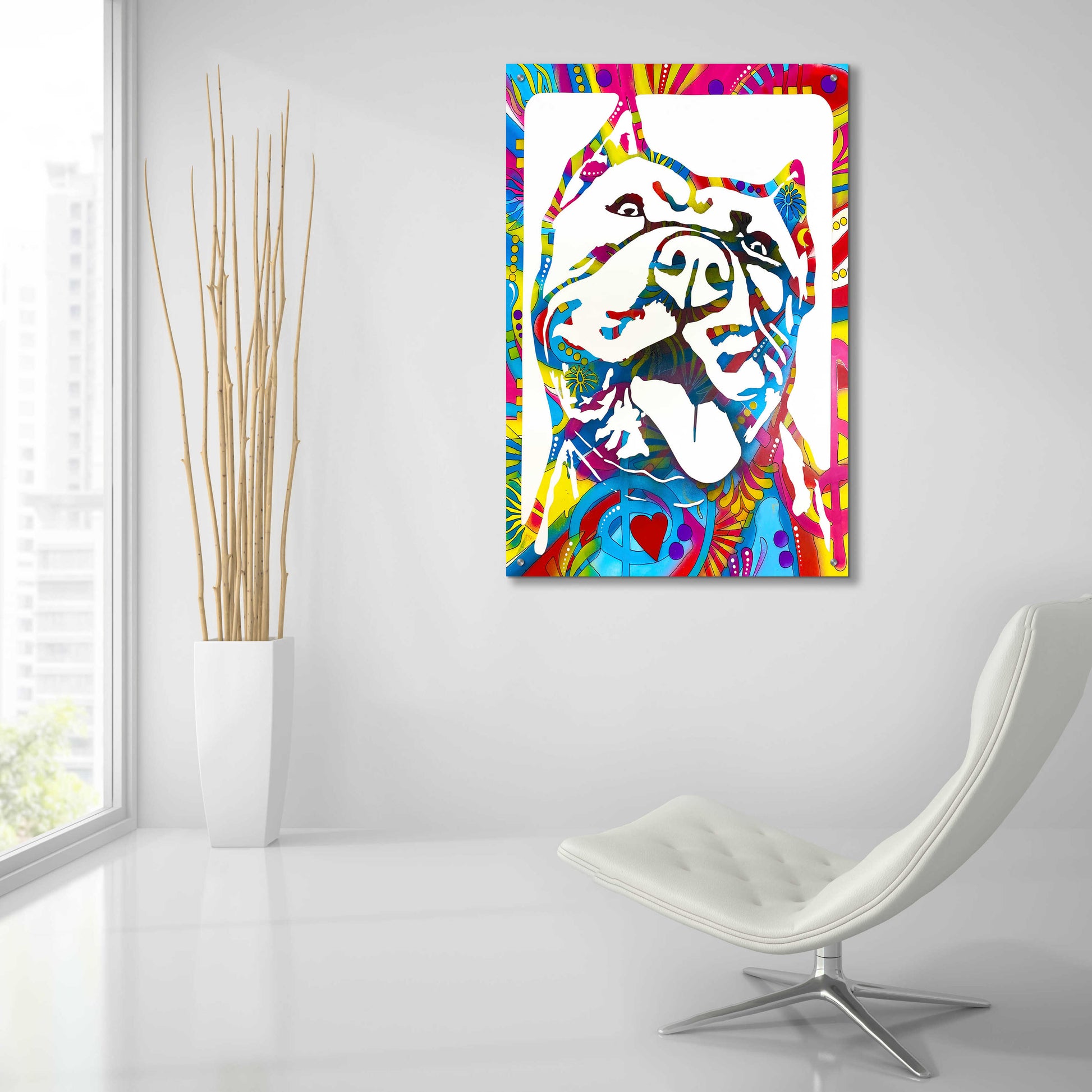 Epic Art 'Love Pittie' by Dean Russo, Acrylic Glass Wall Art,24x36