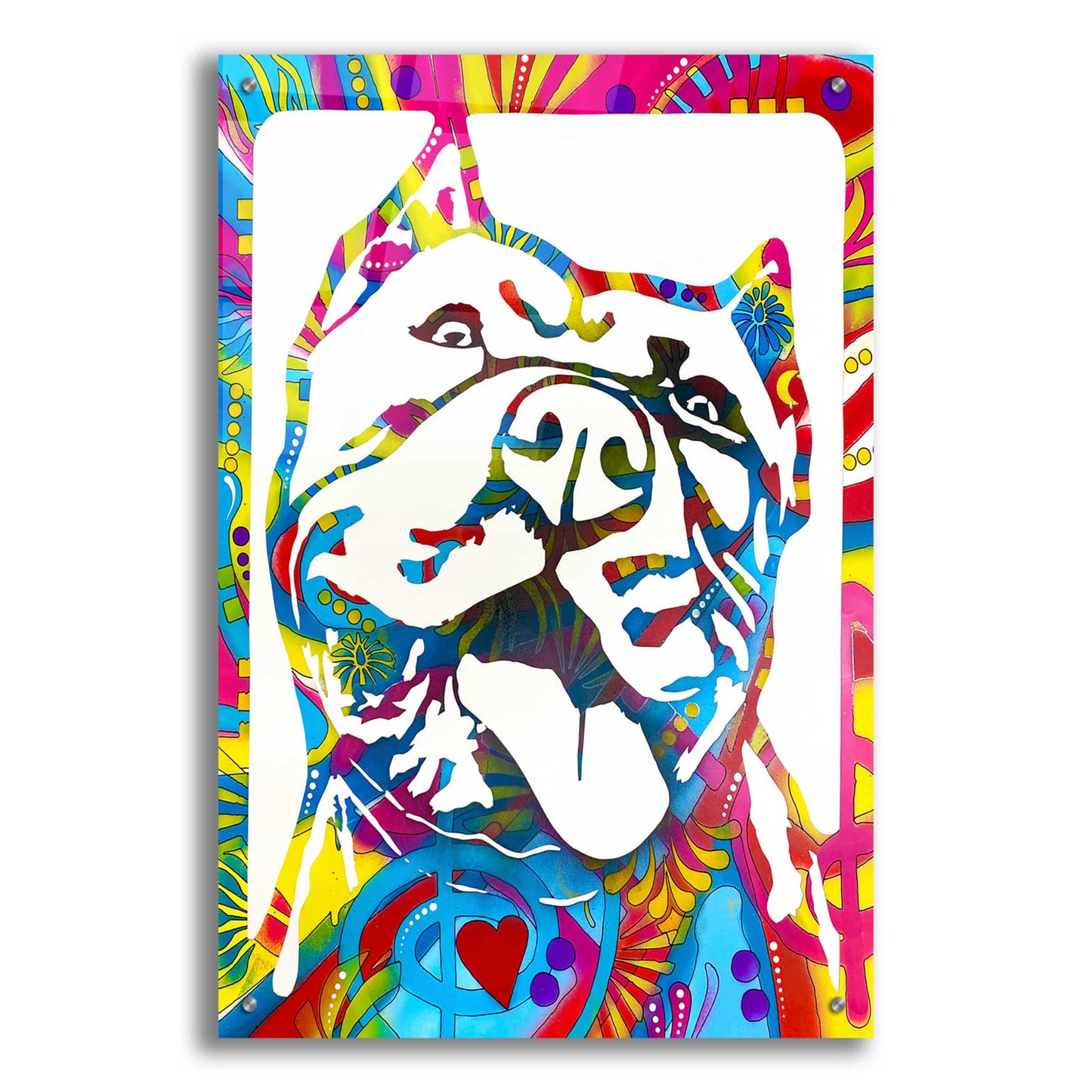 Epic Art 'Love Pittie' by Dean Russo, Acrylic Glass Wall Art,24x36