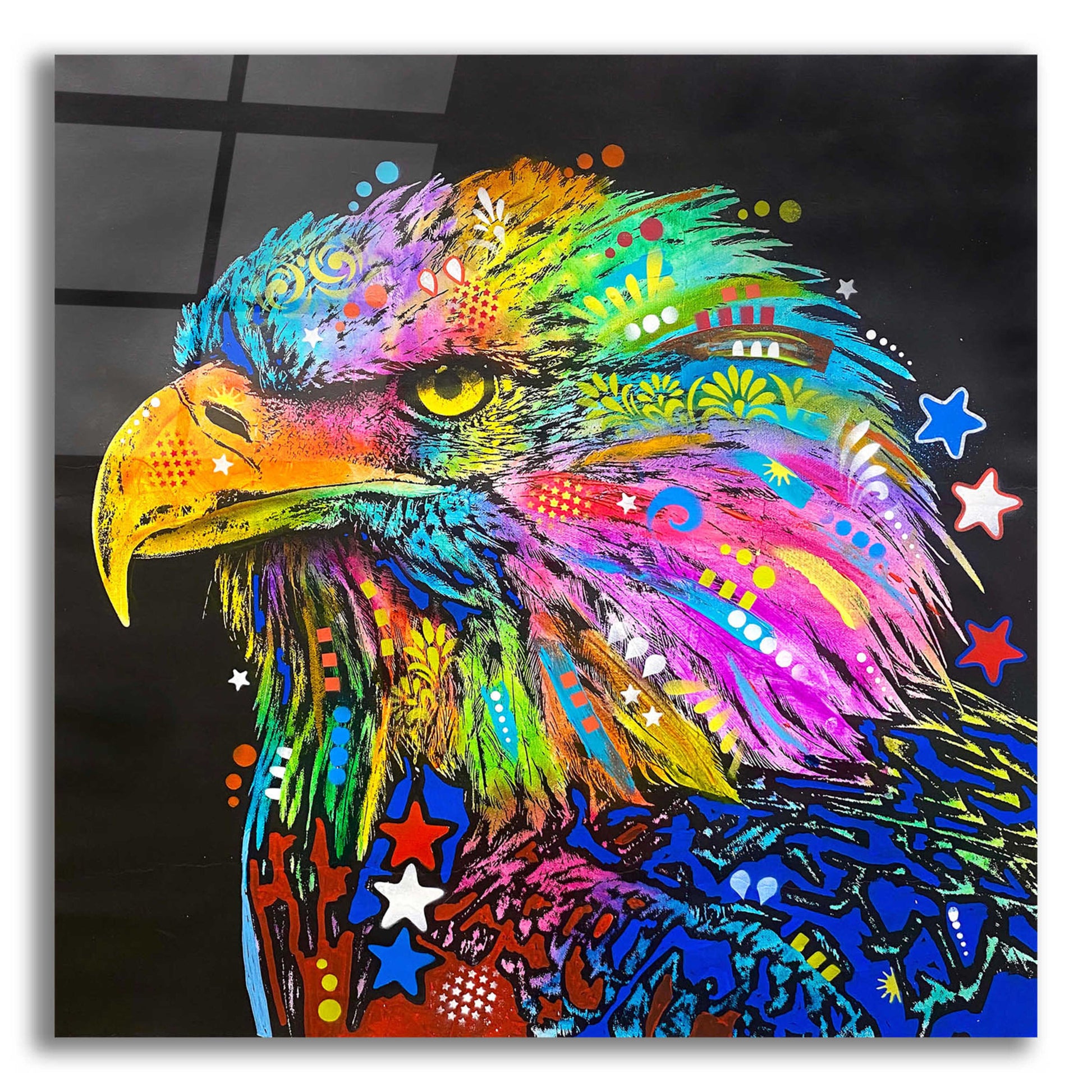 Epic Art 'Bald Eagle' by Dean Russo, Acrylic Glass Wall Art,12x12