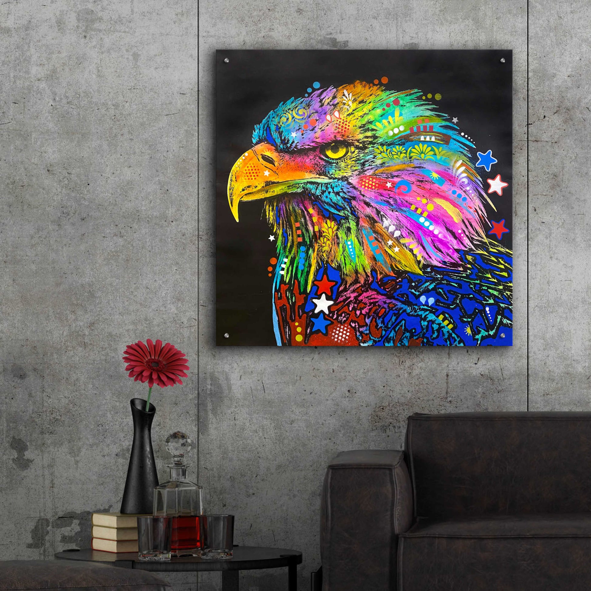 Epic Art 'Bald Eagle' by Dean Russo, Acrylic Glass Wall Art,36x36