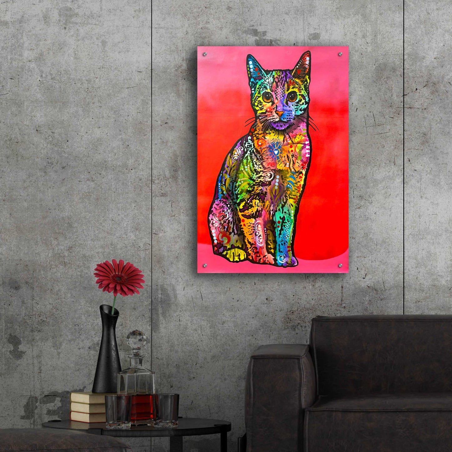 Epic Art 'Loving Cat' by Dean Russo, Acrylic Glass Wall Art,24x36