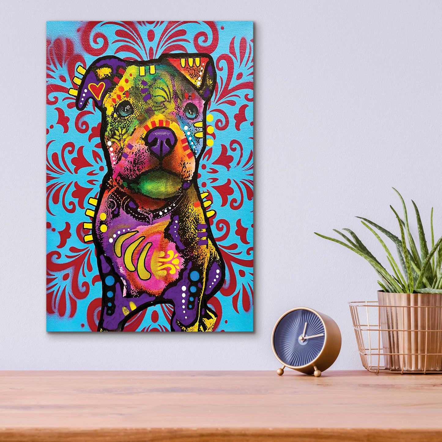 Epic Art 'Pittie Pup' by Dean Russo, Acrylic Glass Wall Art,12x16