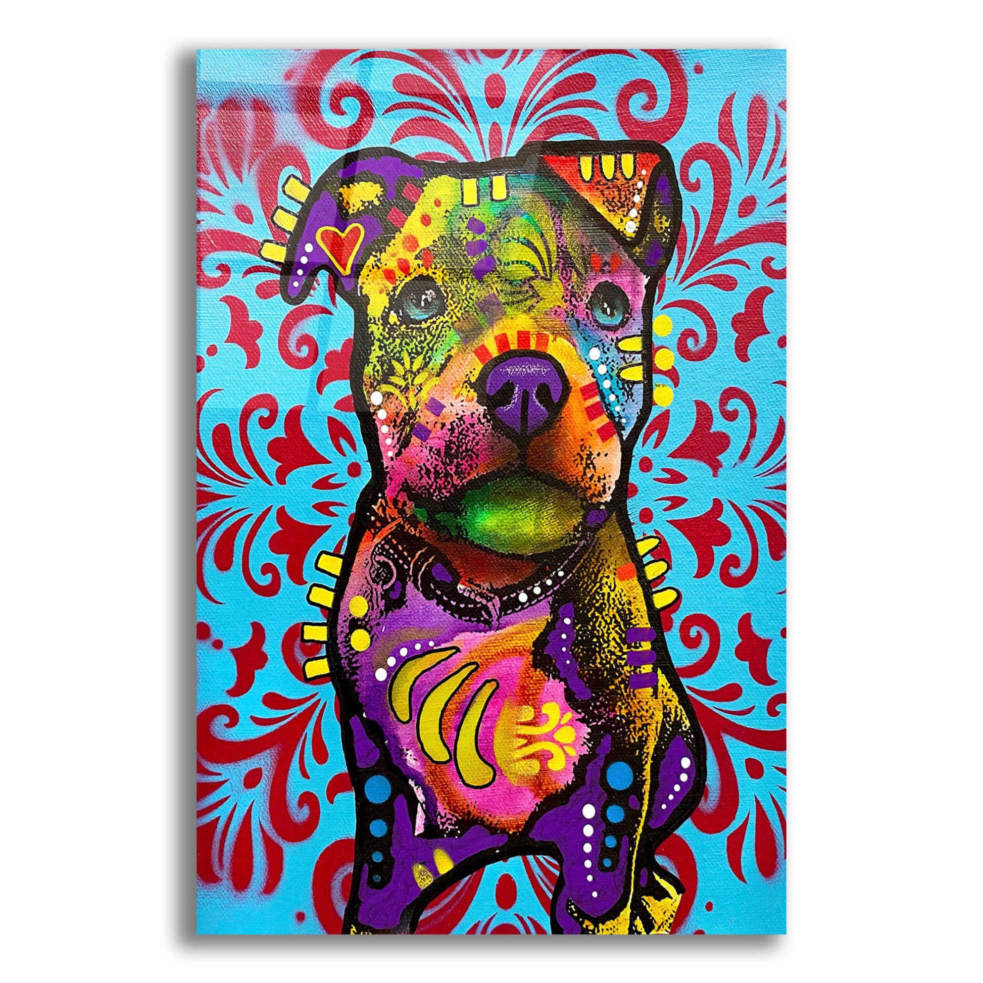 Epic Art 'Pittie Pup' by Dean Russo, Acrylic Glass Wall Art,12x16