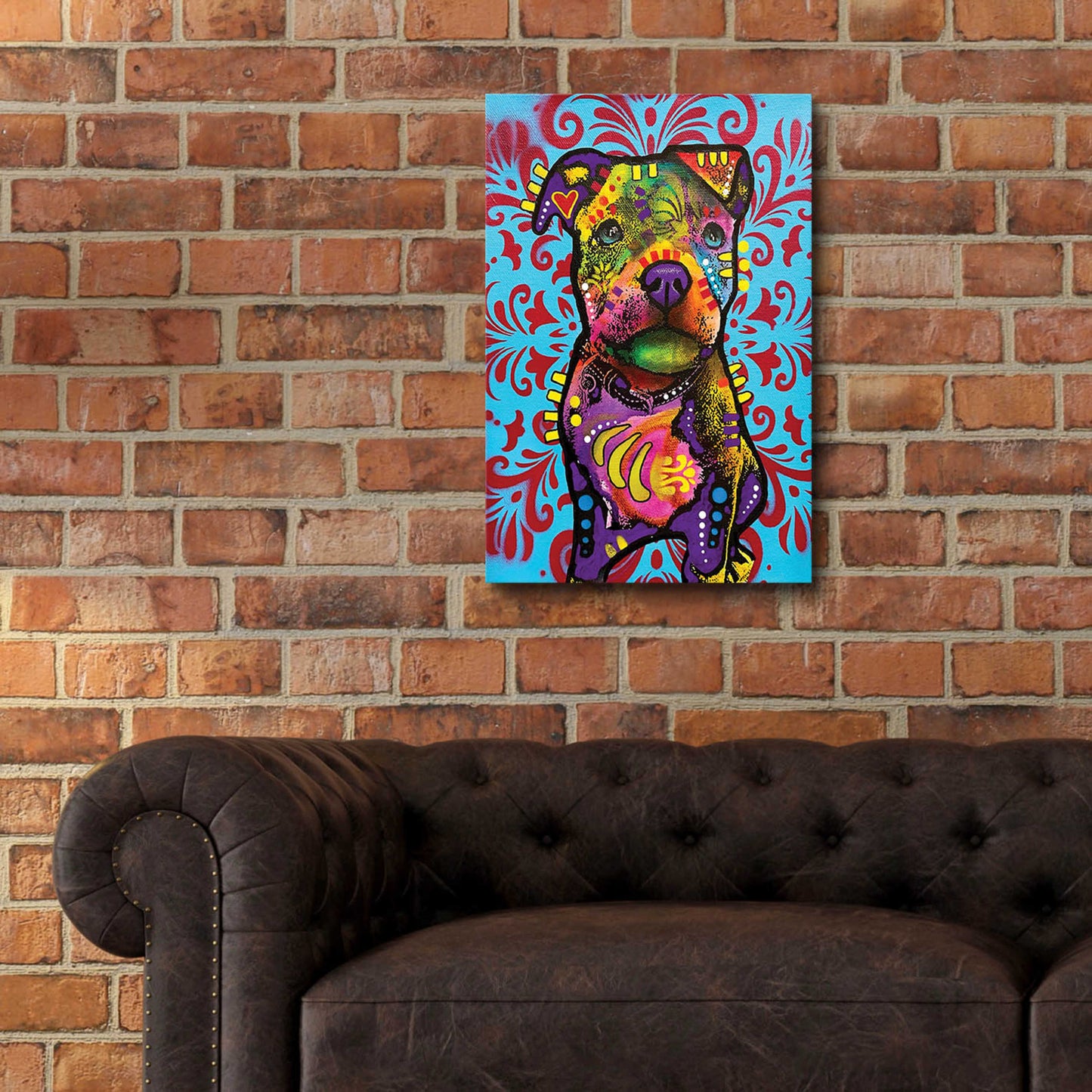 Epic Art 'Pittie Pup' by Dean Russo, Acrylic Glass Wall Art,16x24