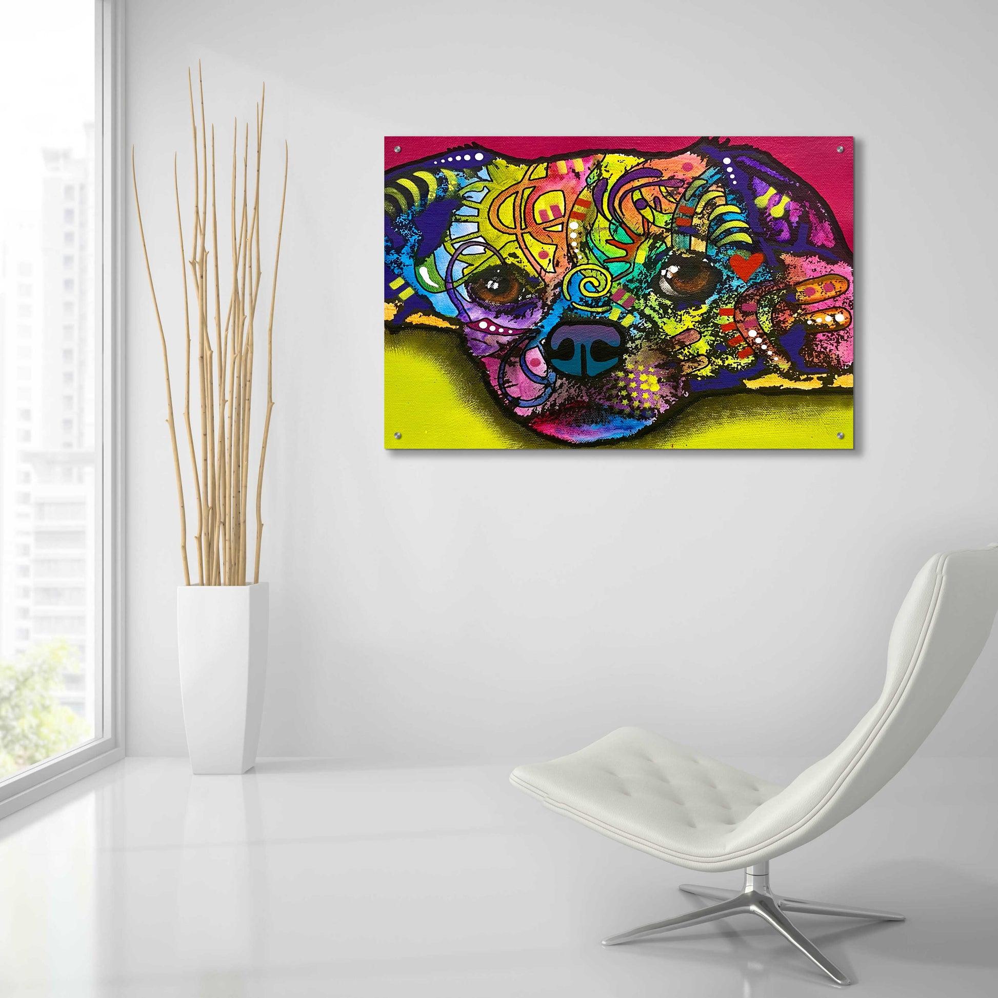 Epic Art 'A Little Tuckered' by Dean Russo, Acrylic Glass Wall Art,36x24