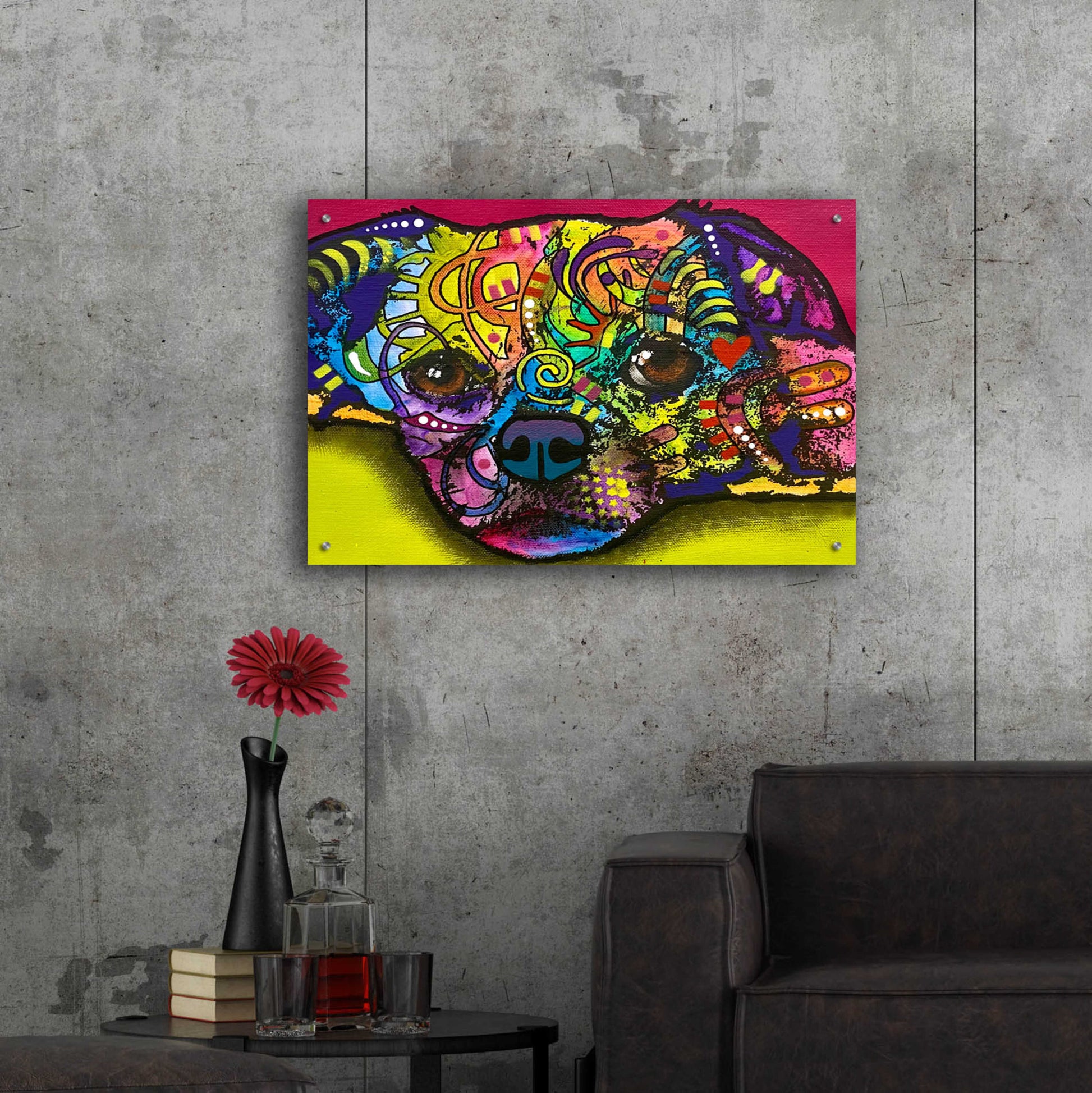 Epic Art 'A Little Tuckered' by Dean Russo, Acrylic Glass Wall Art,36x24