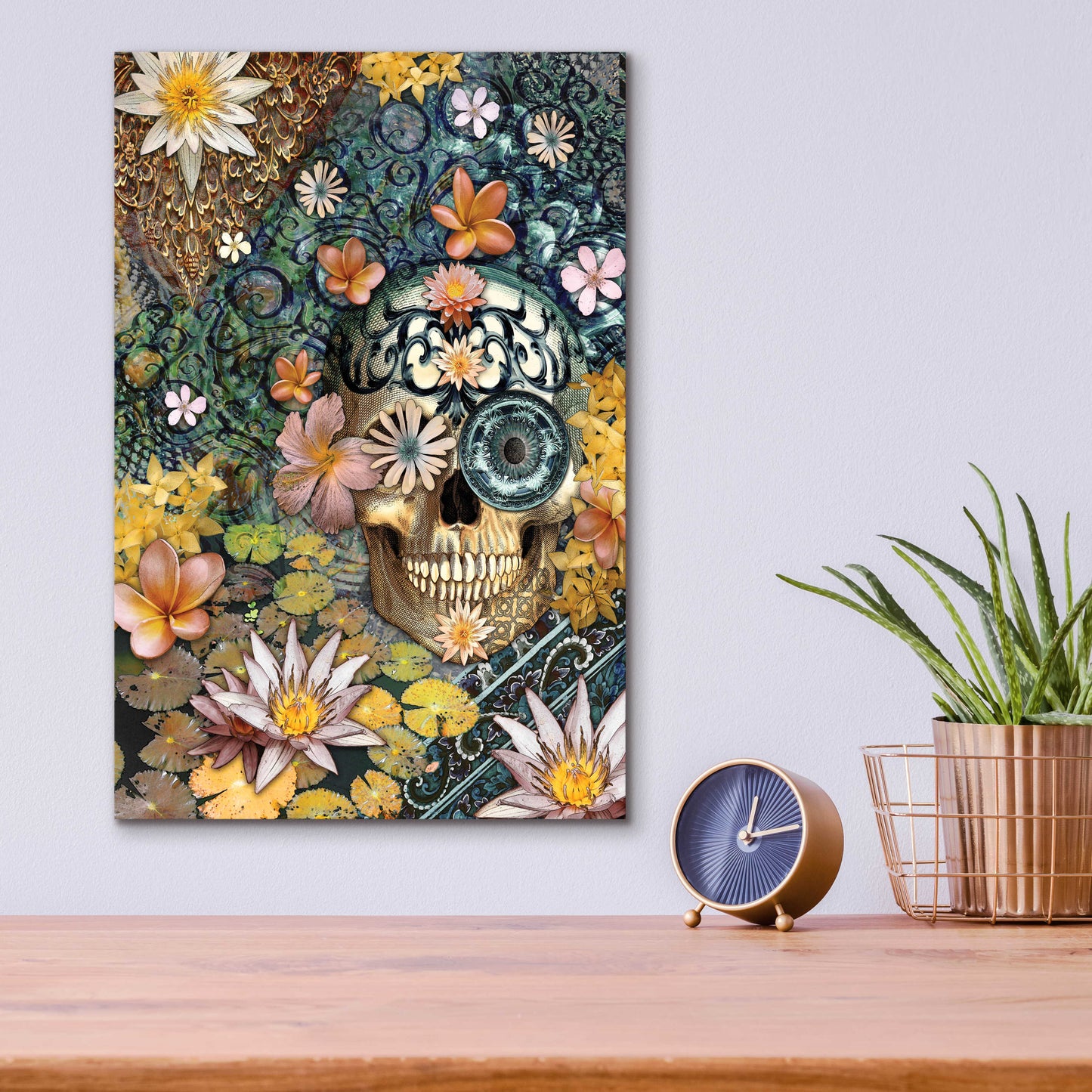 Epic Art 'Bali Botaniskull' by Fusion Idol Arts, Acrylic Glass Wall Art,12x16