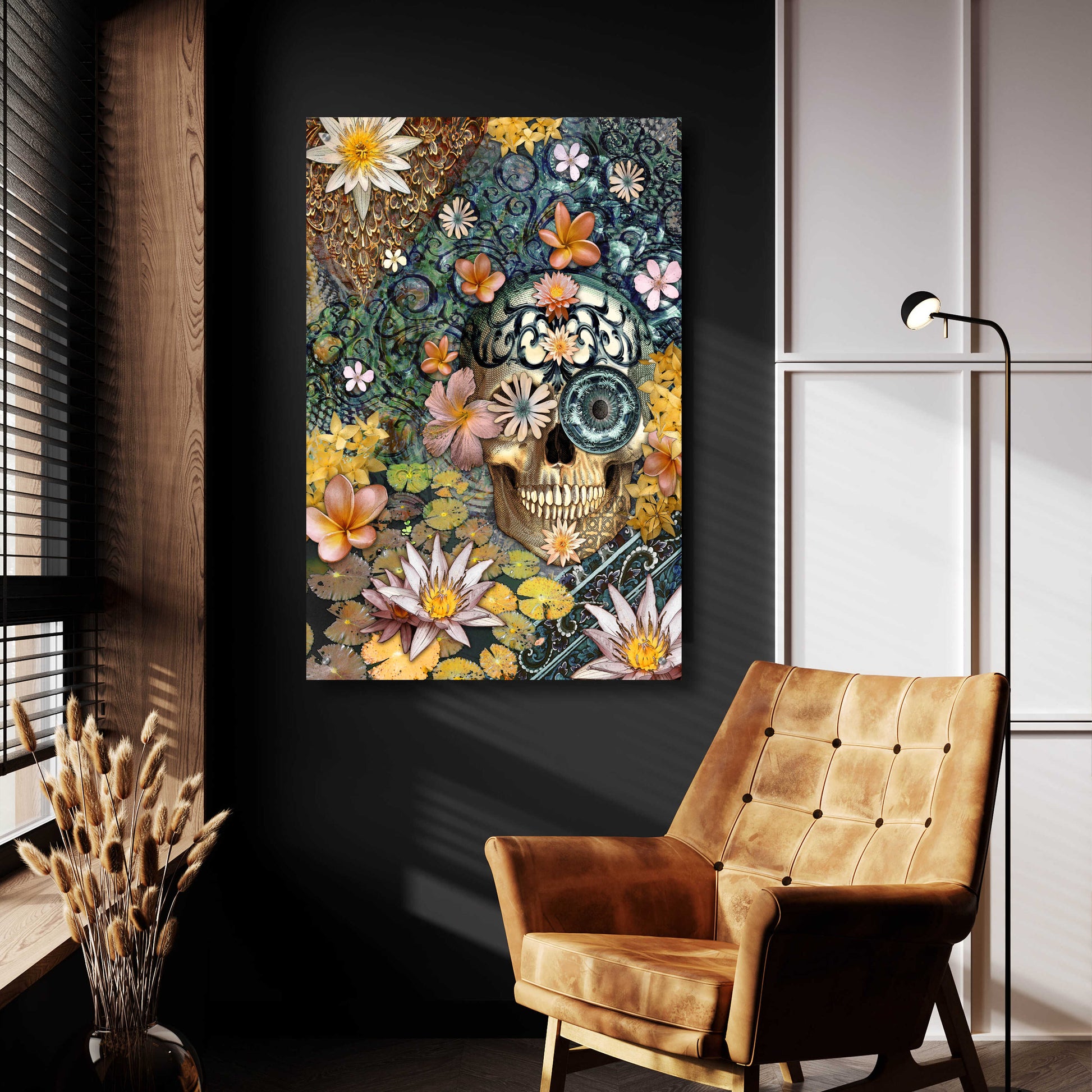 Epic Art 'Bali Botaniskull' by Fusion Idol Arts, Acrylic Glass Wall Art,24x36