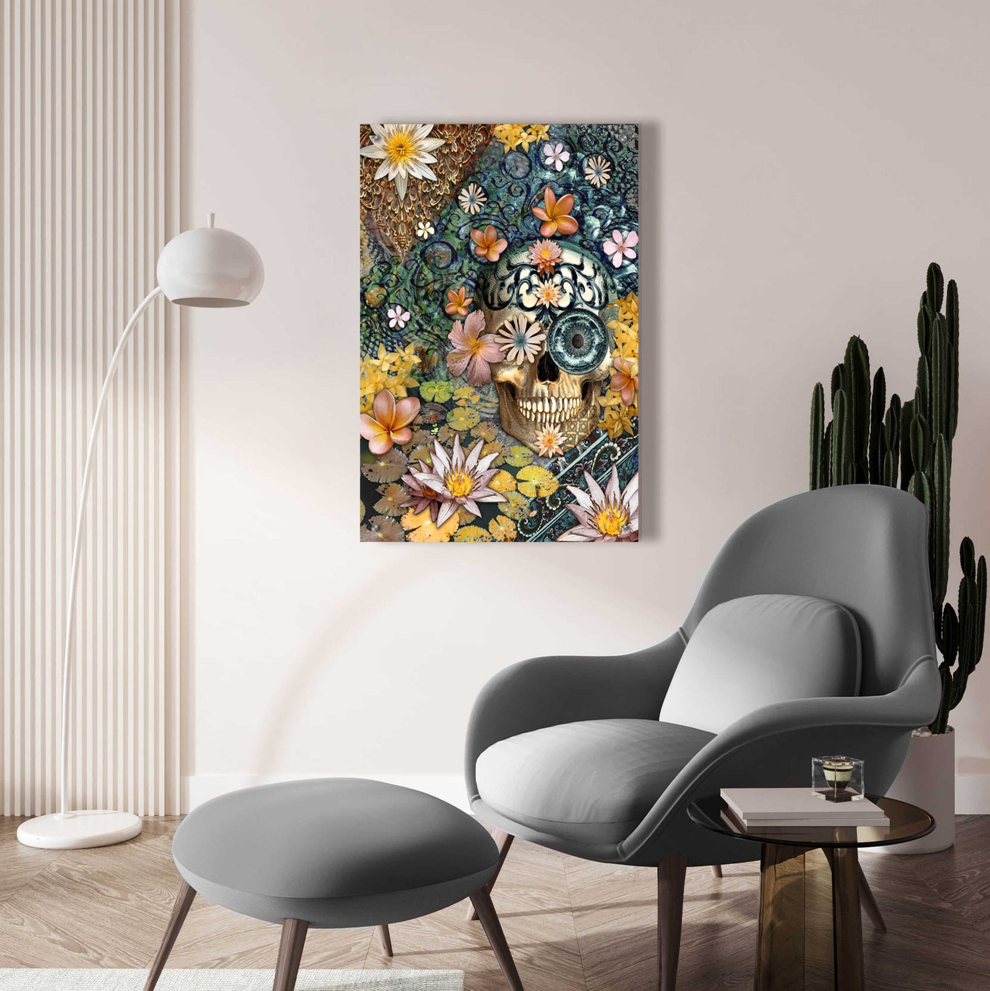 Epic Art 'Bali Botaniskull' by Fusion Idol Arts, Acrylic Glass Wall Art,24x36