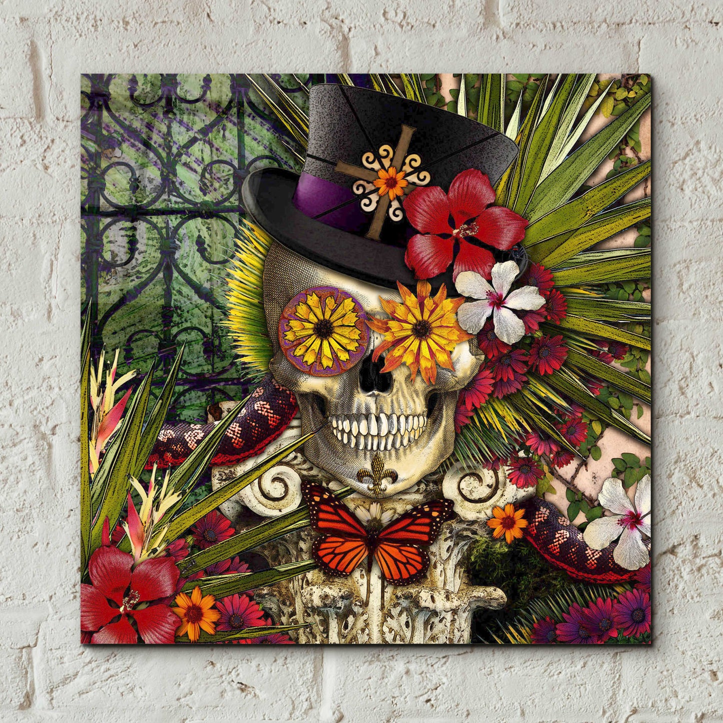 Epic Art 'Baron in Bloom' by Fusion Idol Arts, Acrylic Glass Wall Art,12x12