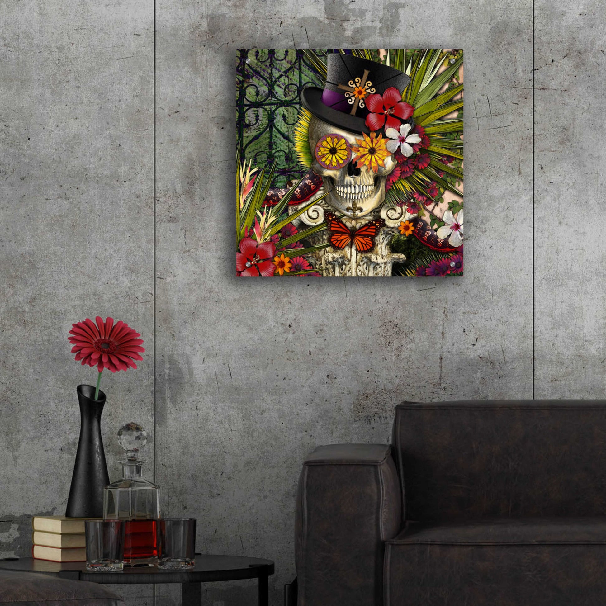 Epic Art 'Baron in Bloom' by Fusion Idol Arts, Acrylic Glass Wall Art,24x24