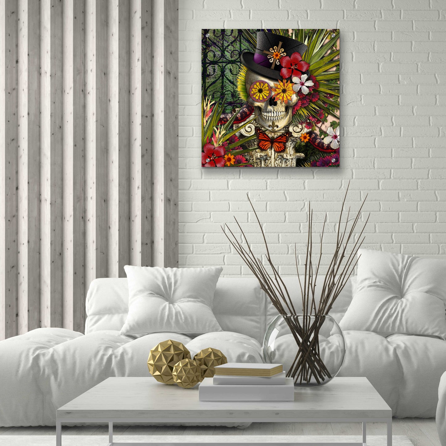 Epic Art 'Baron in Bloom' by Fusion Idol Arts, Acrylic Glass Wall Art,24x24