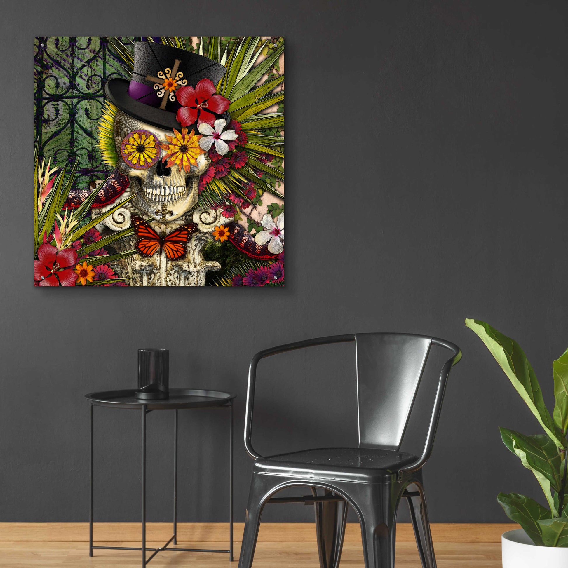 Epic Art 'Baron in Bloom' by Fusion Idol Arts, Acrylic Glass Wall Art,36x36