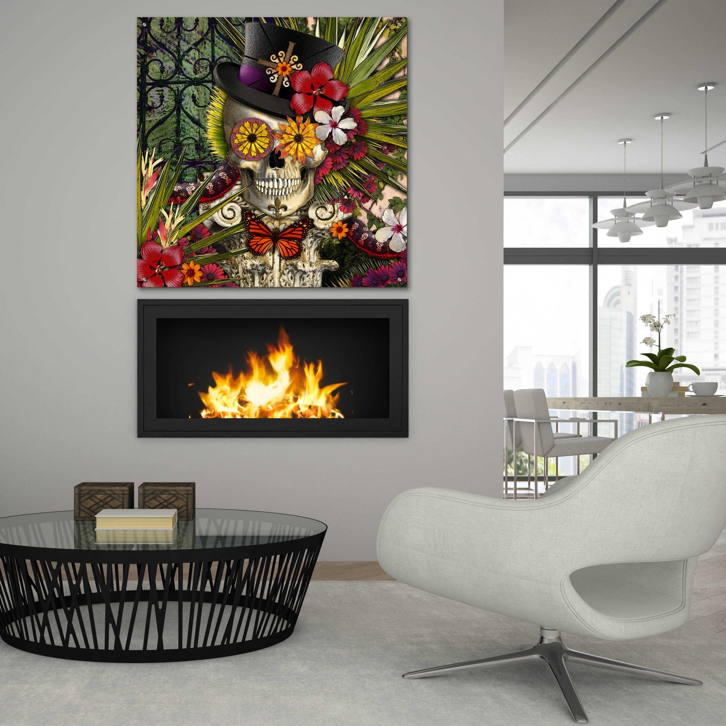 Epic Art 'Baron in Bloom' by Fusion Idol Arts, Acrylic Glass Wall Art,36x36