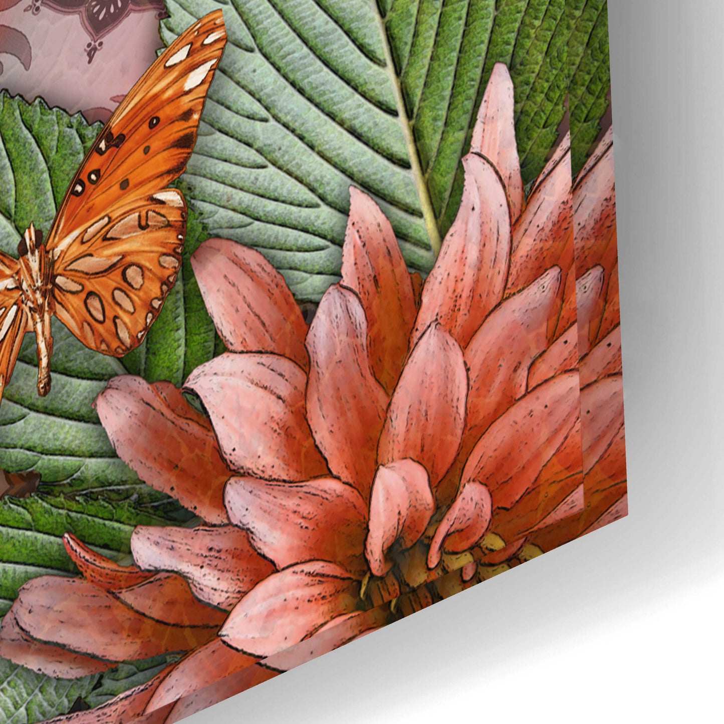 Epic Art 'Butterfly Botaniskull' by Fusion Idol Arts, Acrylic Glass Wall Art,24x16