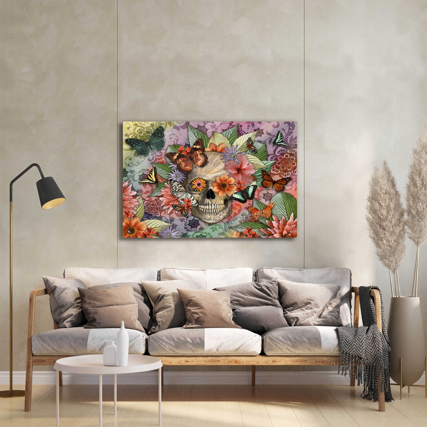 Epic Art 'Butterfly Botaniskull' by Fusion Idol Arts, Acrylic Glass Wall Art,36x24