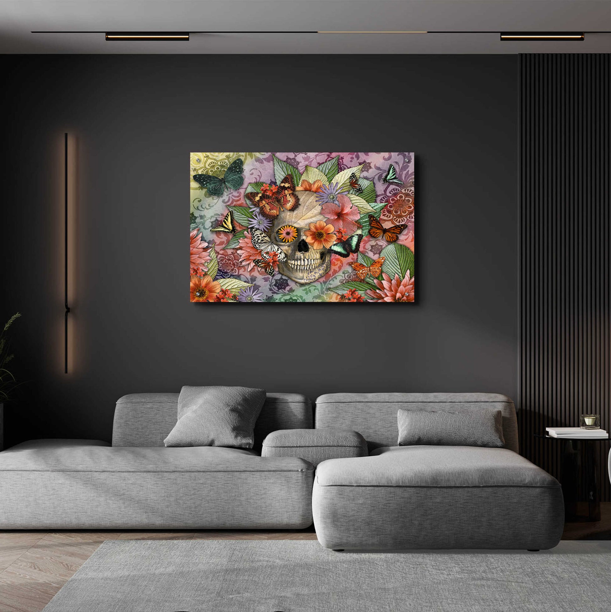 Epic Art 'Butterfly Botaniskull' by Fusion Idol Arts, Acrylic Glass Wall Art,36x24