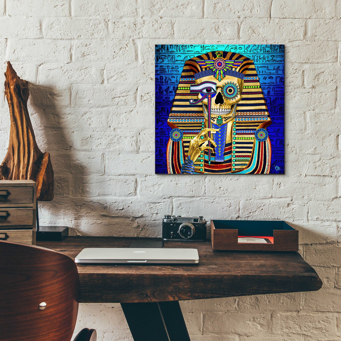 Epic Art 'Funky Bone Pharaoh' by Fusion Idol Arts, Acrylic Glass Wall Art,12x12